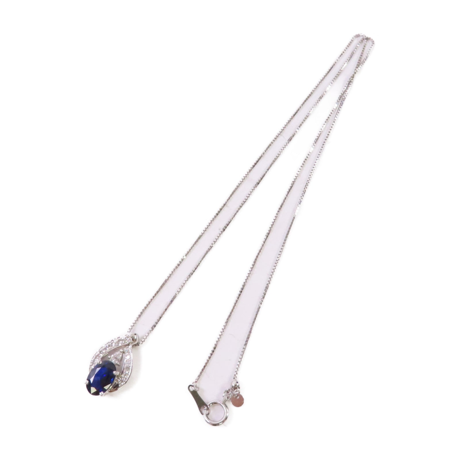 JEWELRY 【激減優惠】PT850鉑金/1.73ct藍寶石/0.24ct鑽石Sapphire/Diamond Necklace項鏈