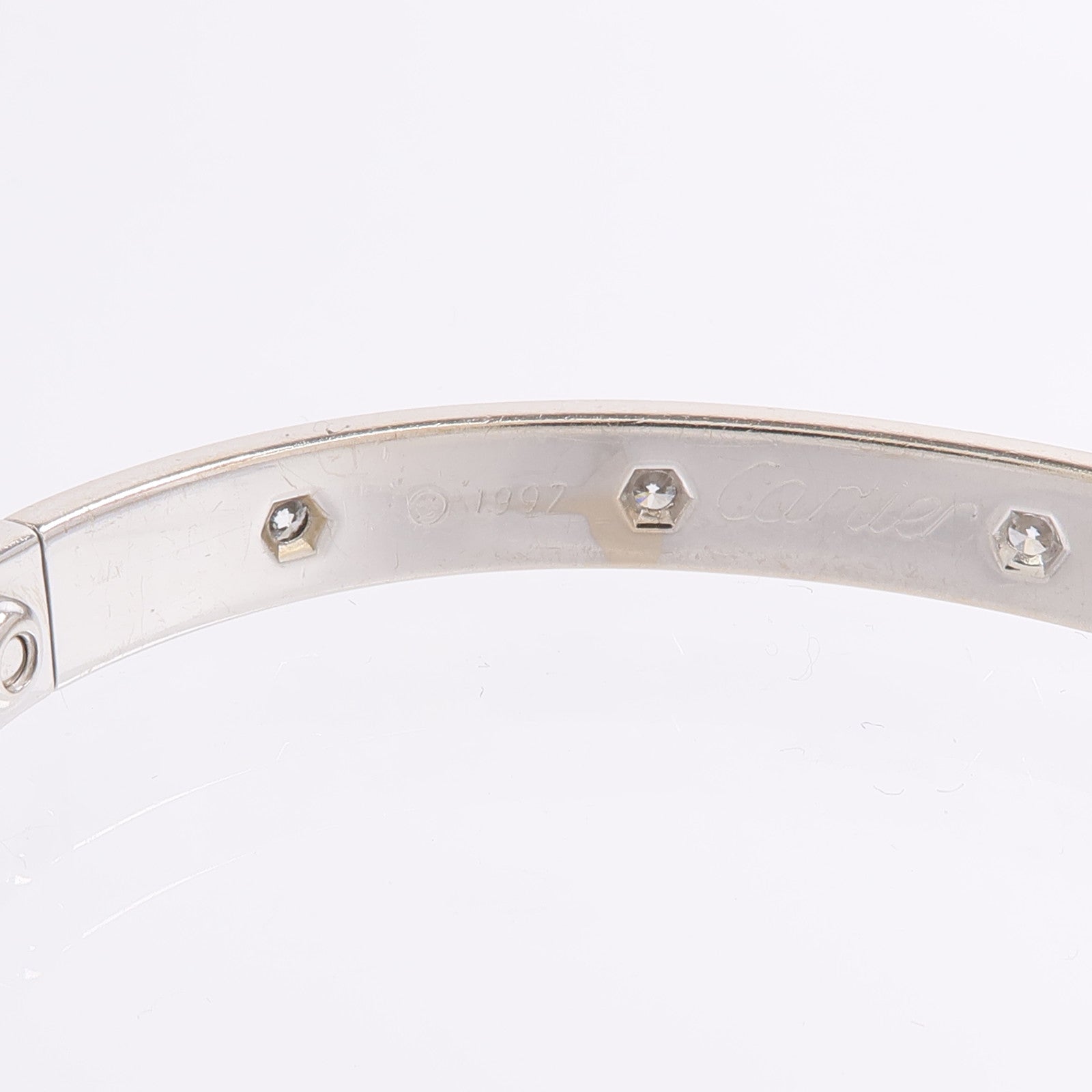 CARTIER 18K白金Love Bracelet 10 Diamonds鑽石手鐲