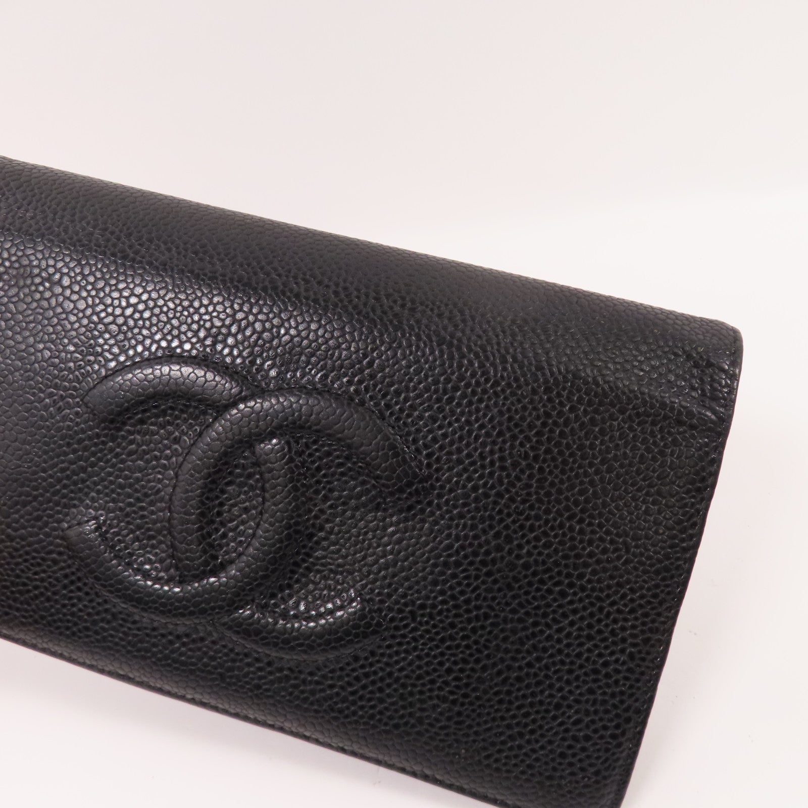 CHANEL 牛皮皮革Long Wallet銀扣長錢包