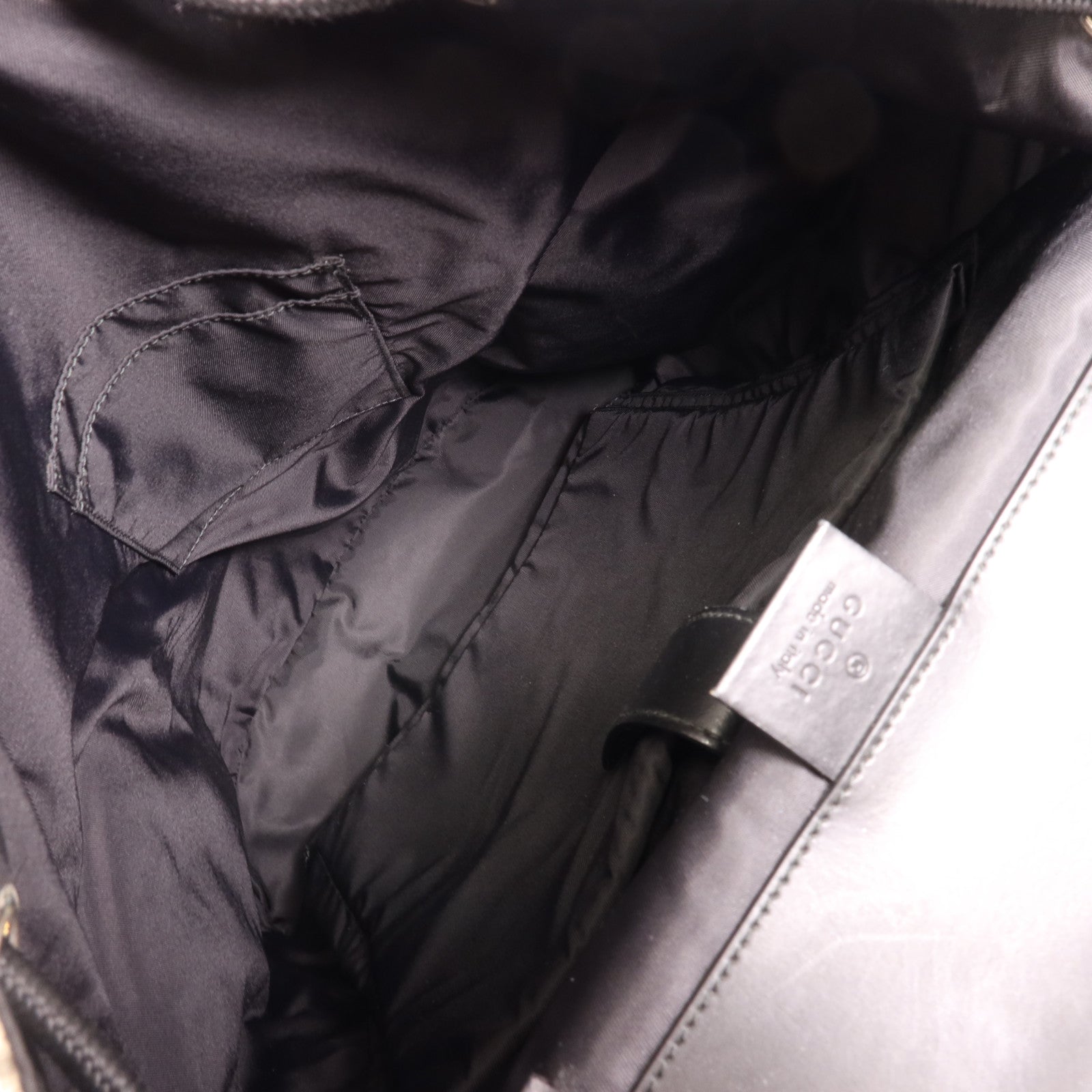 GUCCI 塗層帆布/皮革Supreme Backpack銀扣背包