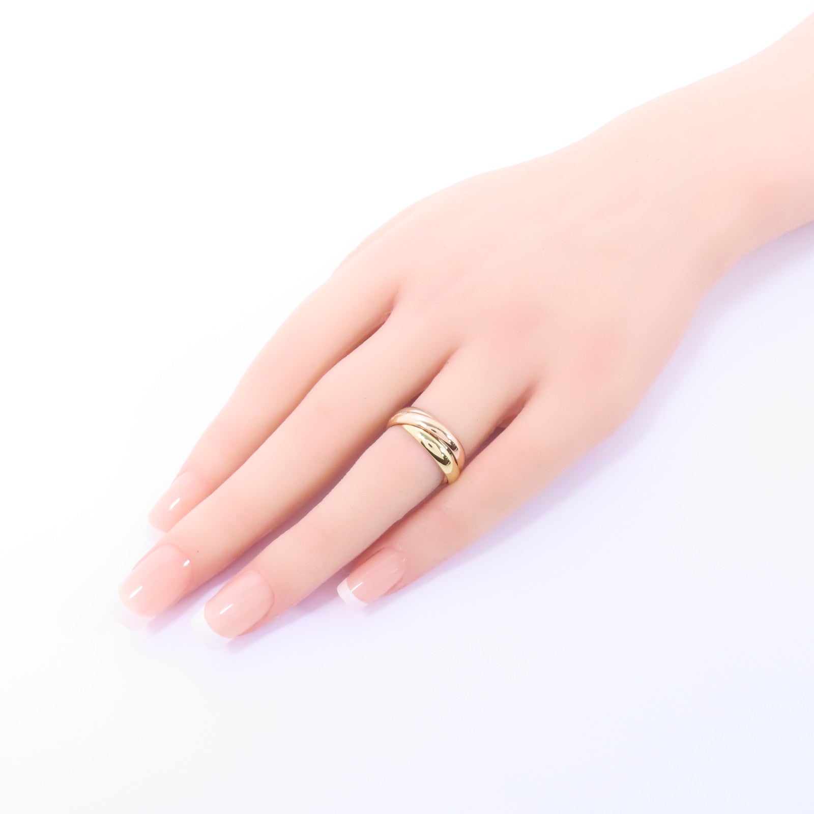 CARTIER 18K黃金/白金/玫瑰金Trinity Ring戒指Cartier#50/US#5.25