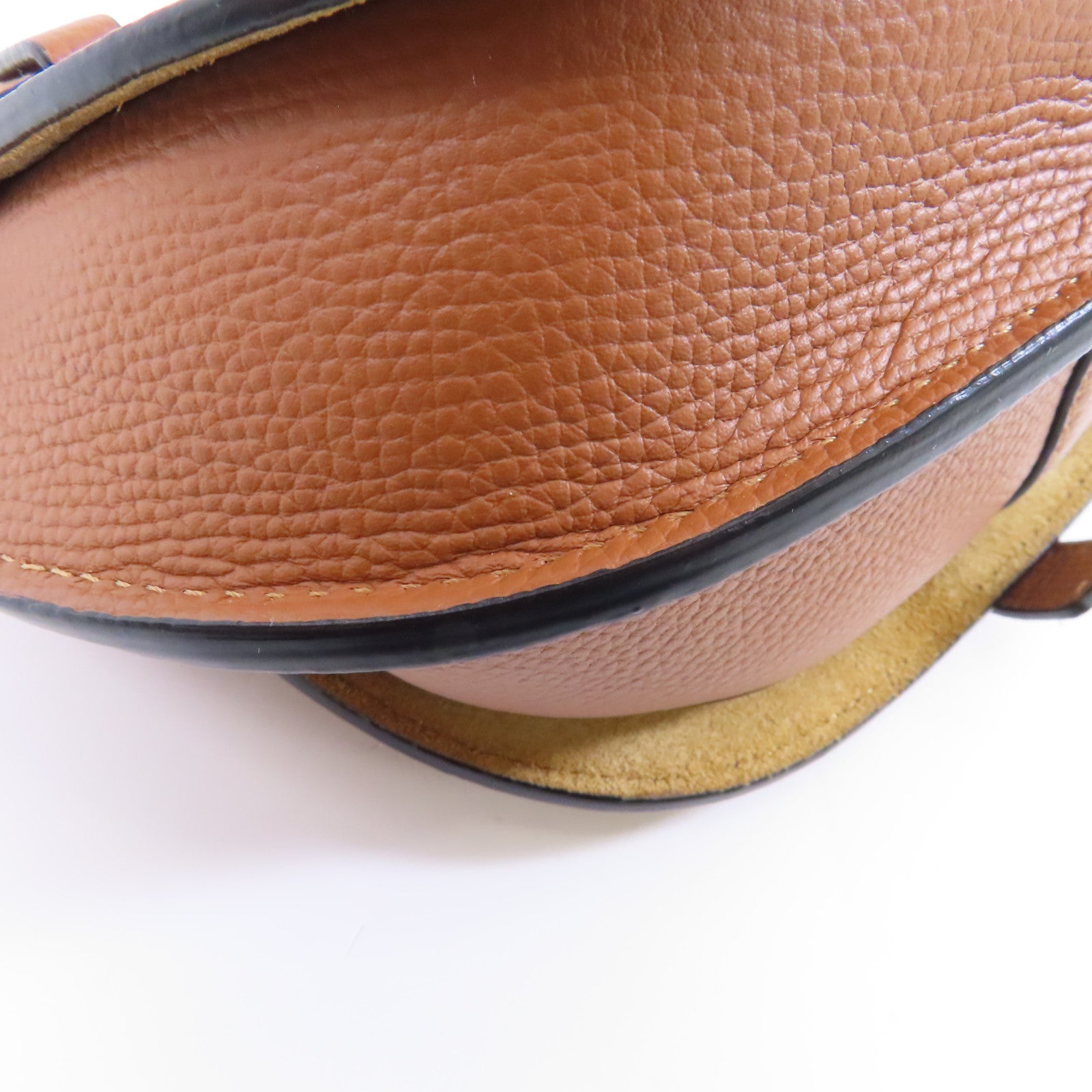 LOEWE 牛皮皮革Mini Gate金扣肩背袋棕色
