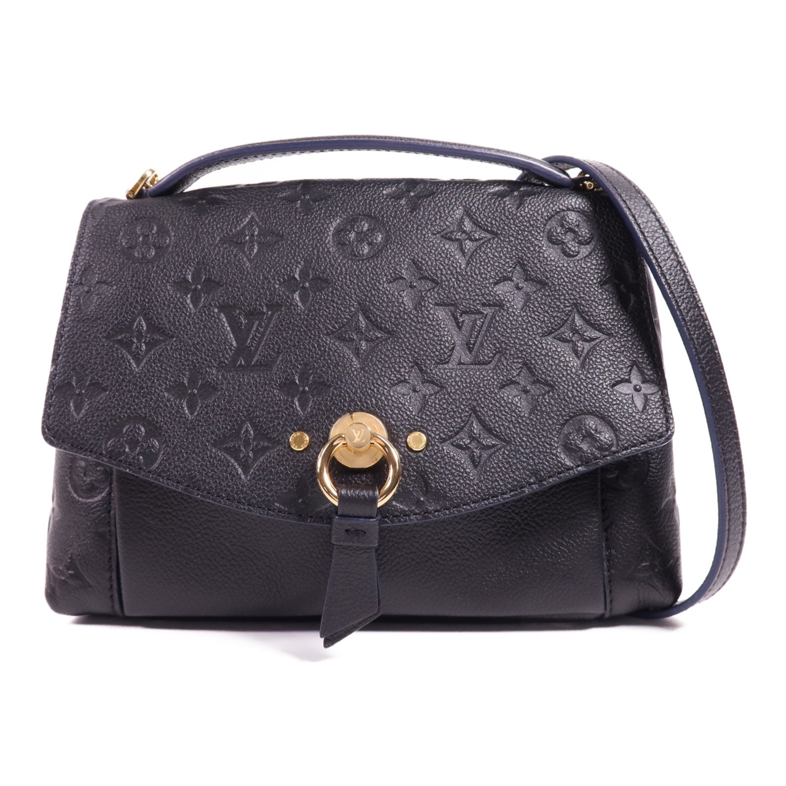 LOUIS VUITTON Monogram Empreinte Blanche BB金扣手挽肩背兩用袋