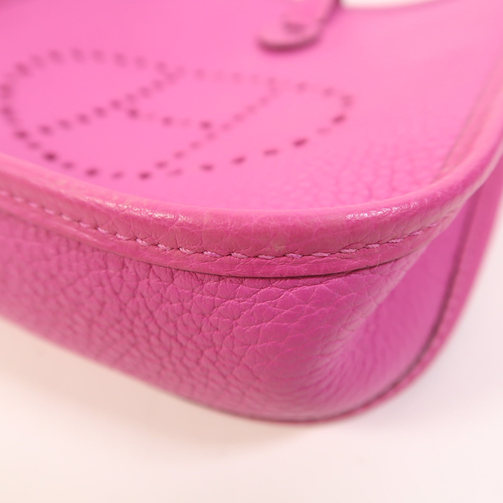 HERMES Clemence皮革Evelyne TPM銀扣肩背袋Magnolia