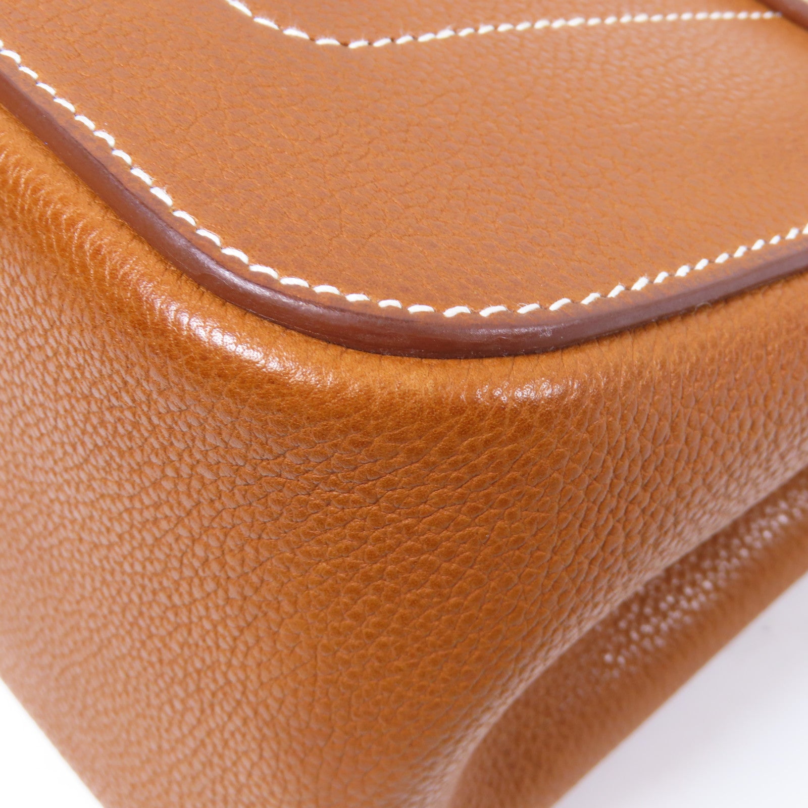 HERMES Barenia Faubourg皮革Mali-Selle Messenger Bag銀扣肩背袋啡色