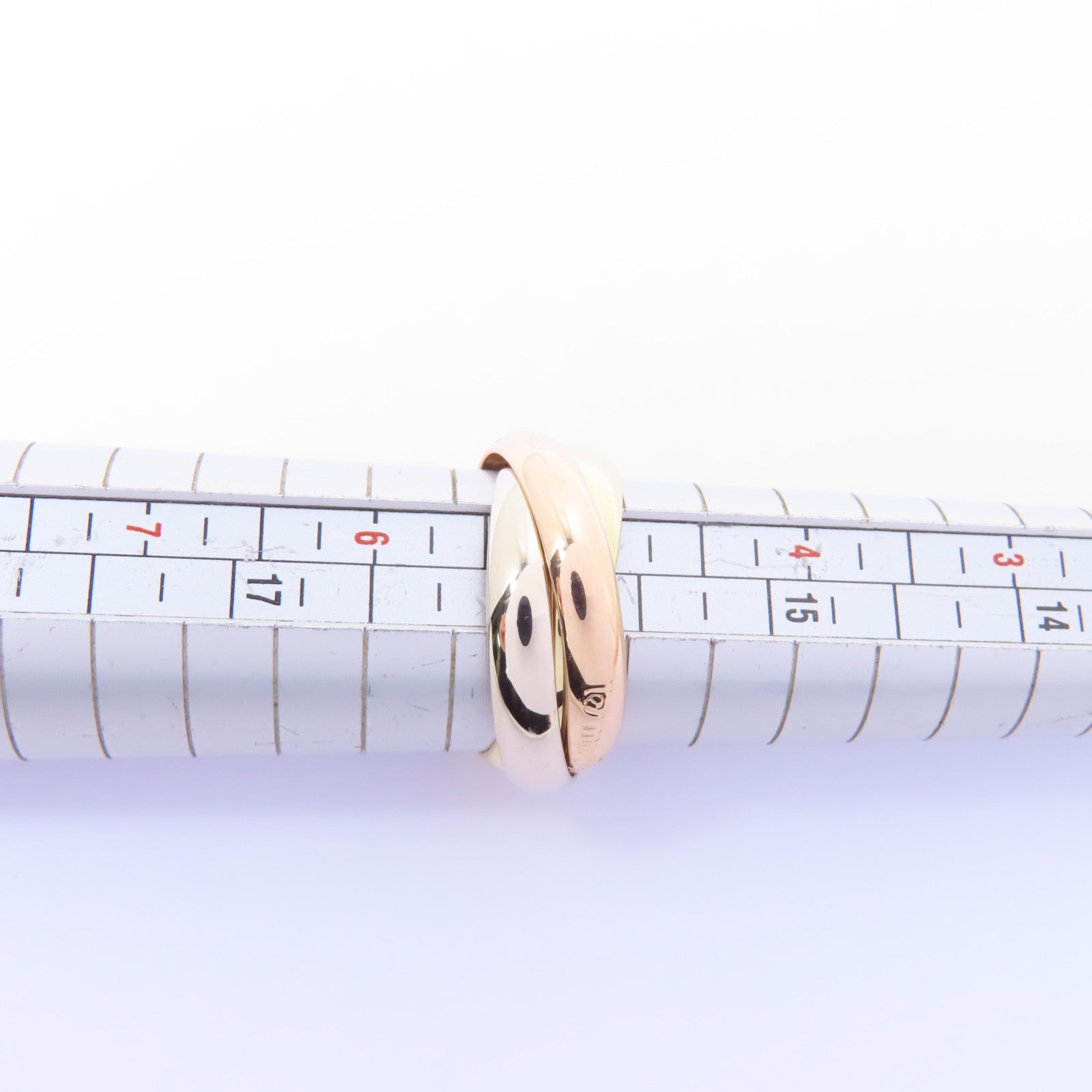 CARTIER 18K黃金/白金/玫瑰金Trinity Ring戒指Cartier#50/US#5.25