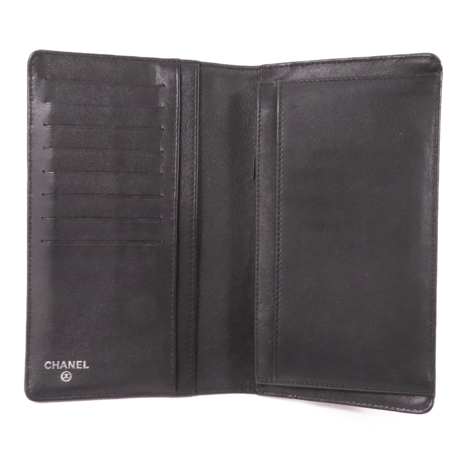 CHANEL 牛皮皮革Long Wallet銀扣長錢包