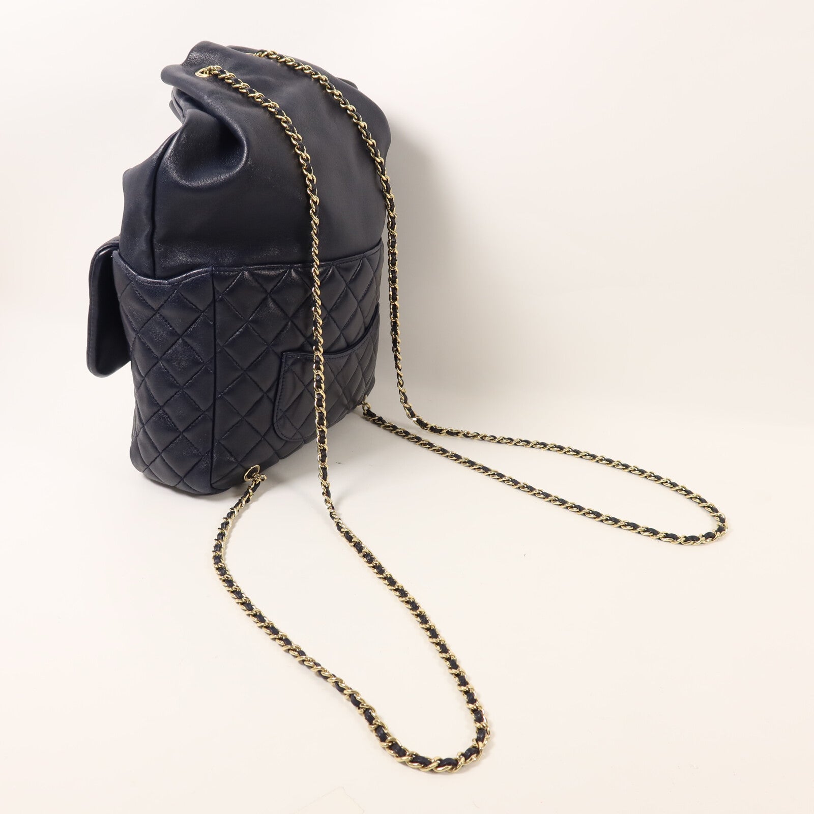 CHANEL 羊皮皮革Backpack鏈帶背包