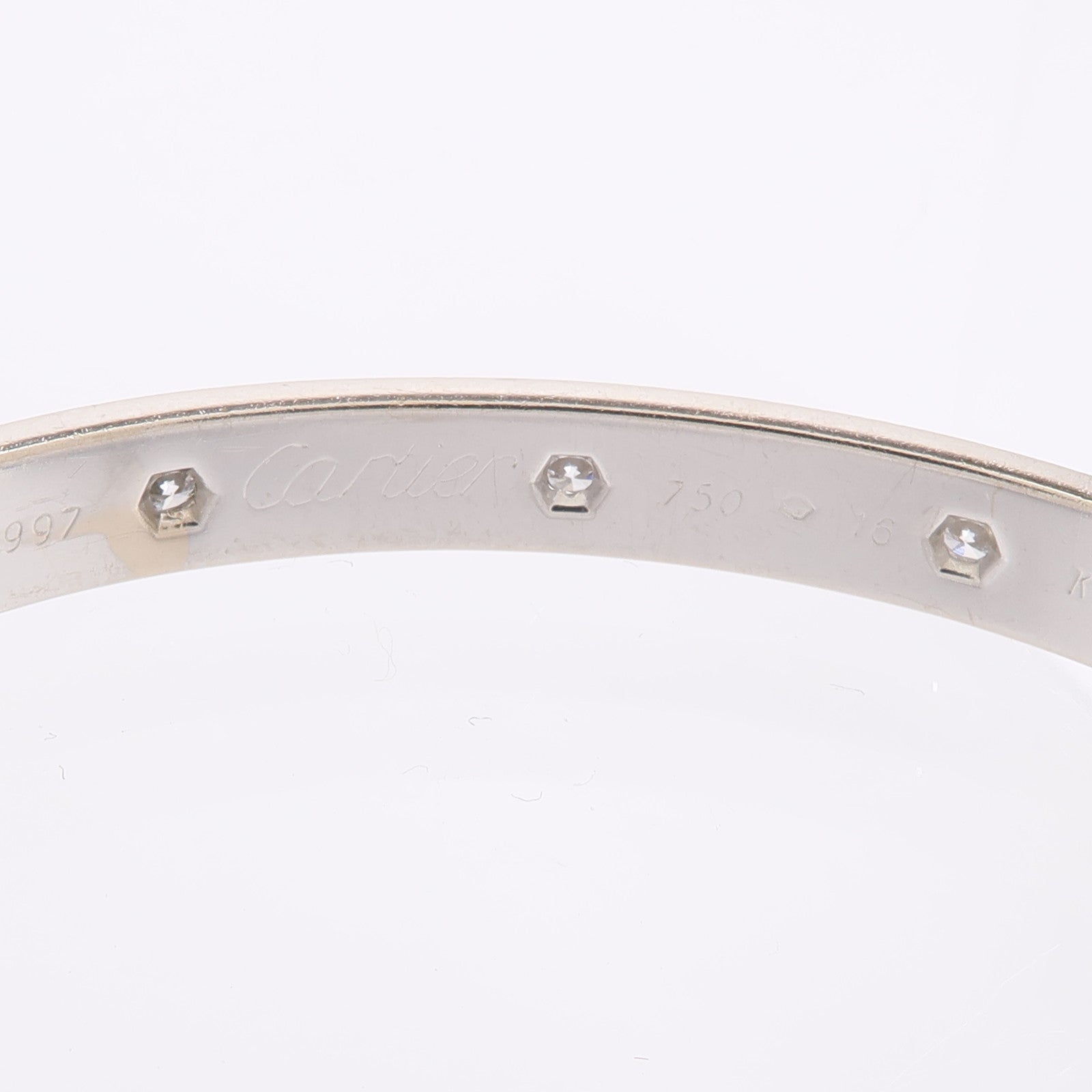 CARTIER 18K白金Love Bracelet 10 Diamonds鑽石手鐲