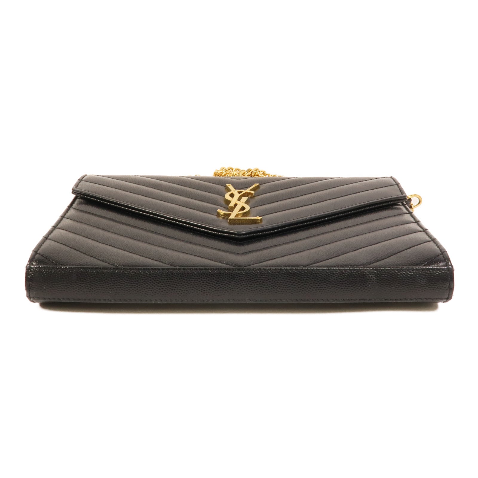 SAINT LAURENT 牛皮皮革Cassandre Envelope鏈帶肩背袋