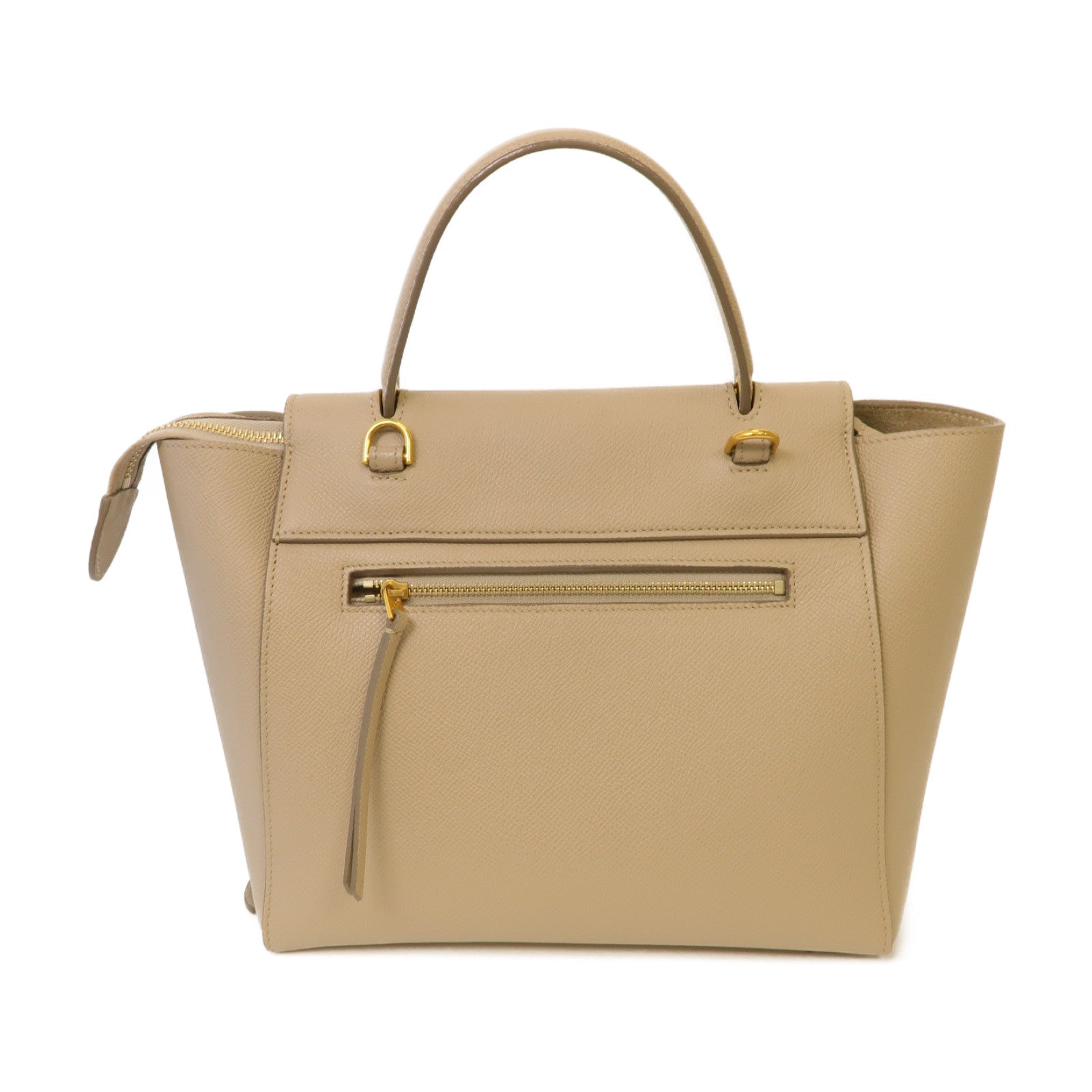 CELINE 牛皮皮革Micro Belt Bag金扣手挽肩背兩用袋米色