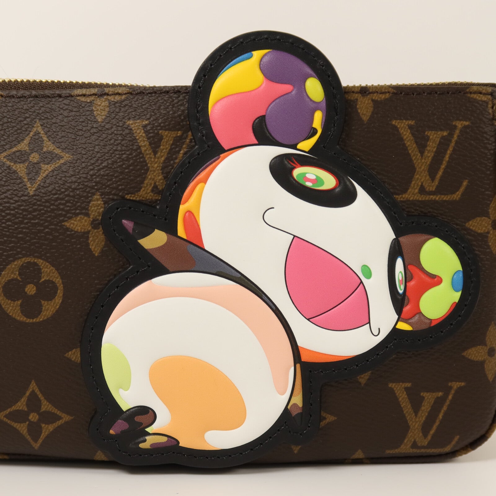 LOUIS VUITTON Monogram Takashi Murakami Panda Pochette金扣肩背袋