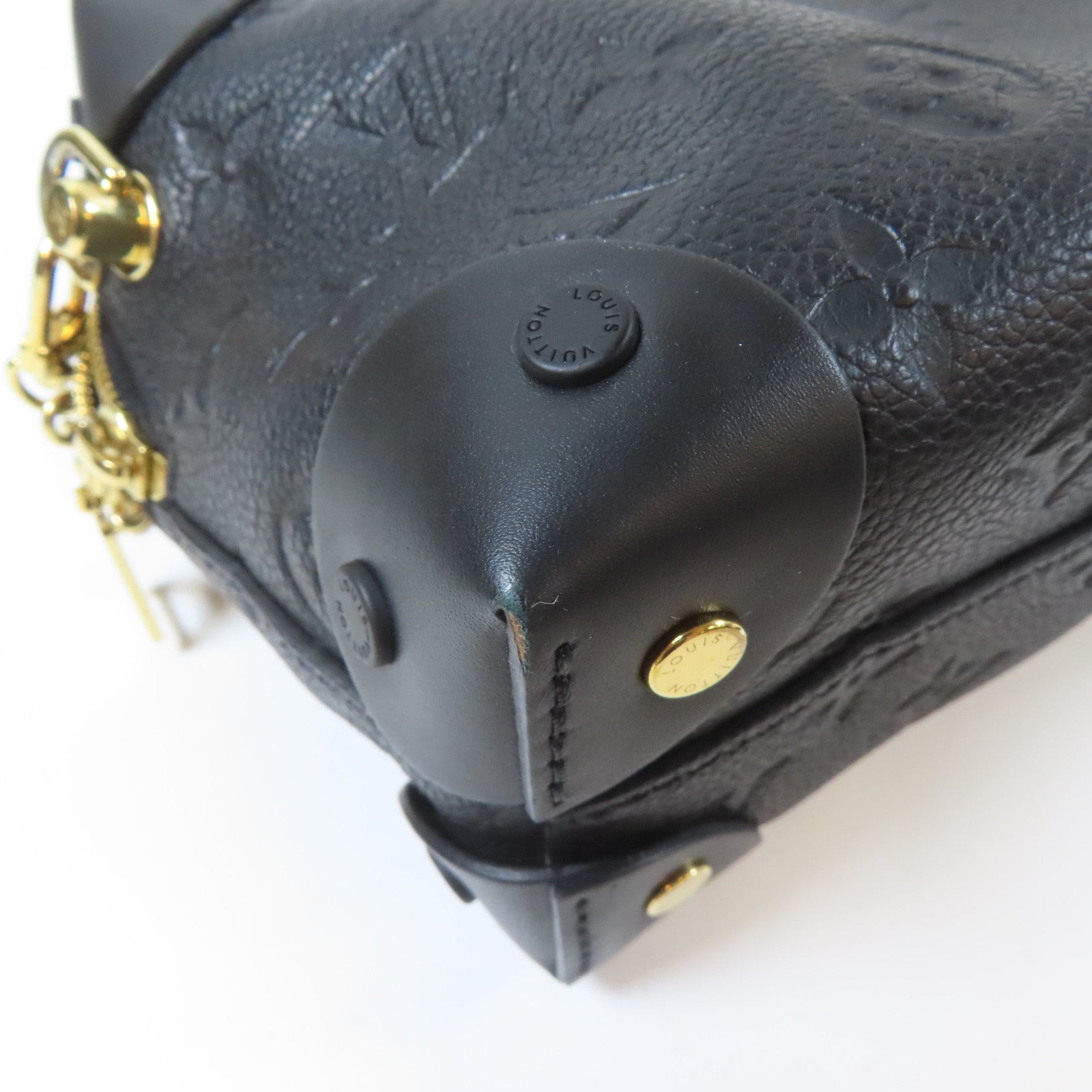 LOUIS VUITTON Monogram Empreinte Petit Malle金扣手挽肩背兩用袋黑色