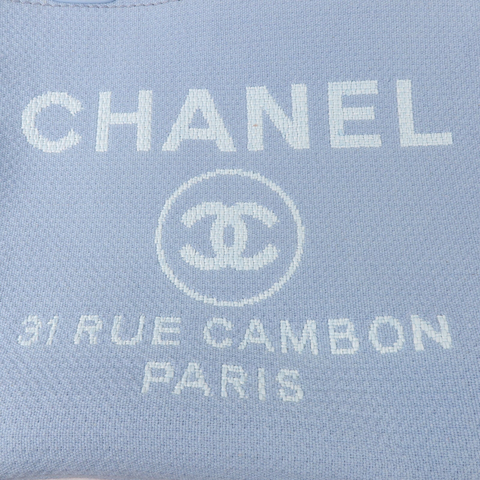CHANEL 帆布Deauville Tote鏈帶手挽肩背兩用袋