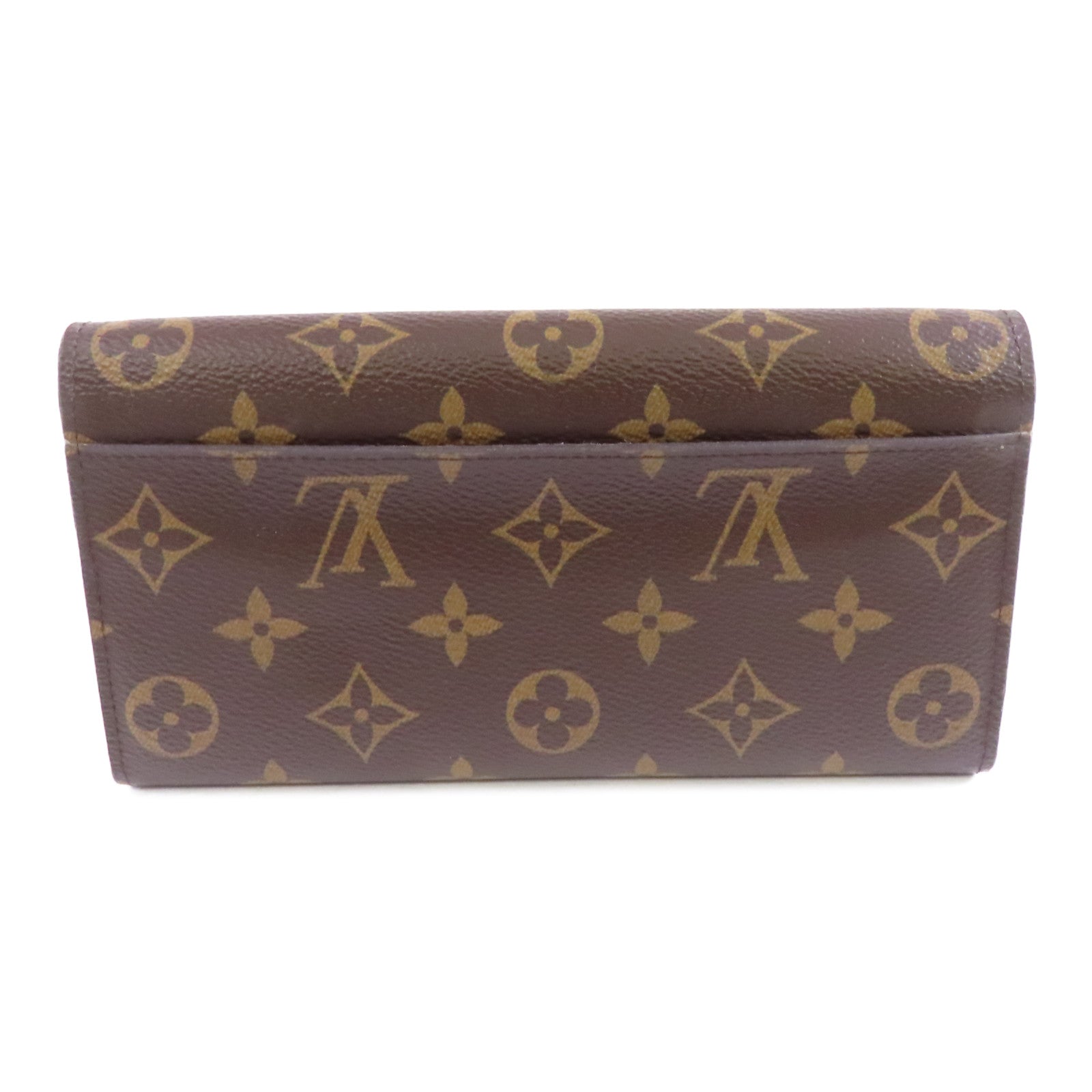 LOUIS VUITTON Monogram Sarah金扣長錢包棕色