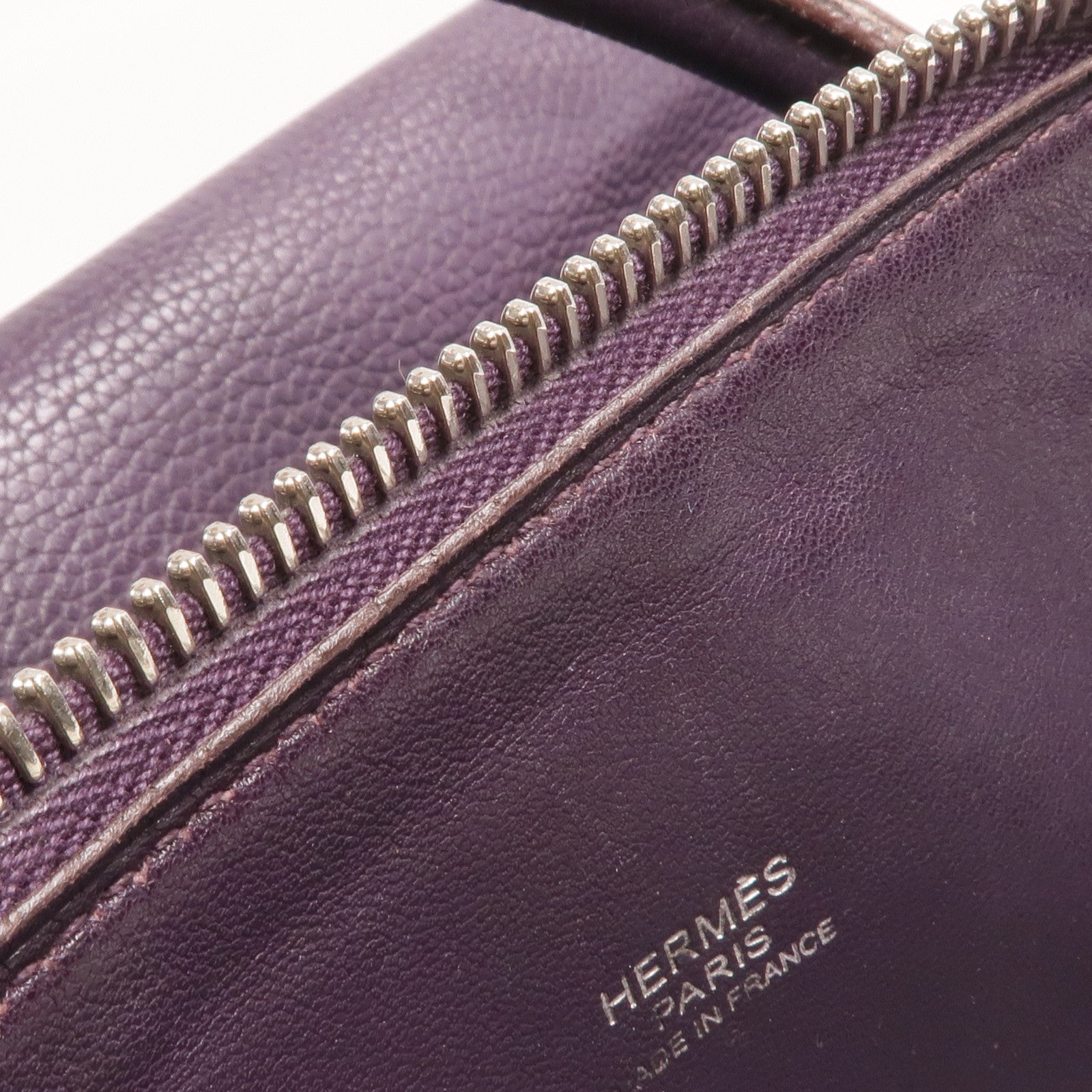 HERMES Clemence皮革Bolide 37手挽袋Raisin