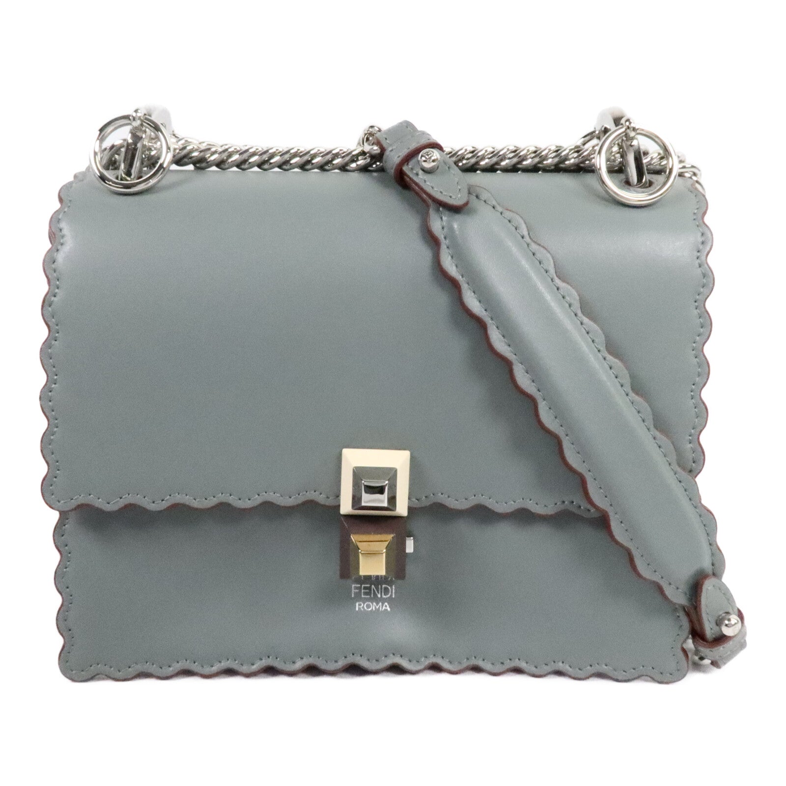 FENDI 牛皮皮革Kan I Small鏈帶肩背袋