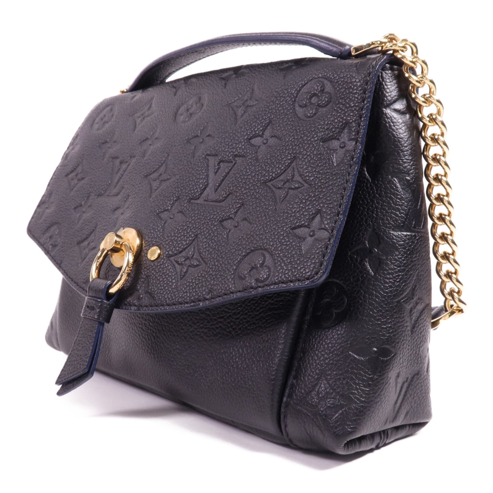 LOUIS VUITTON Monogram Empreinte Blanche BB金扣手挽肩背兩用袋