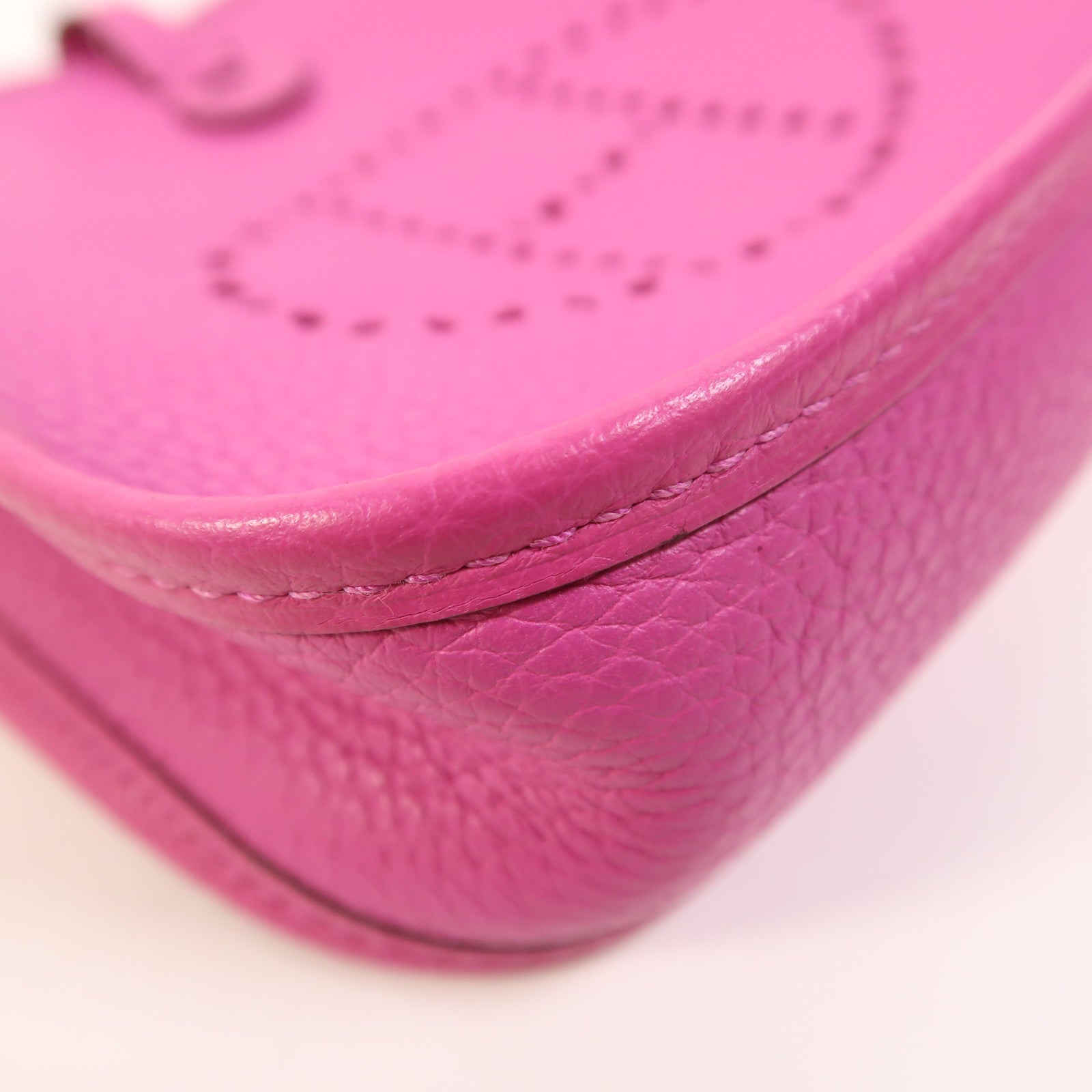 HERMES Clemence皮革Evelyne TPM銀扣肩背袋Magnolia
