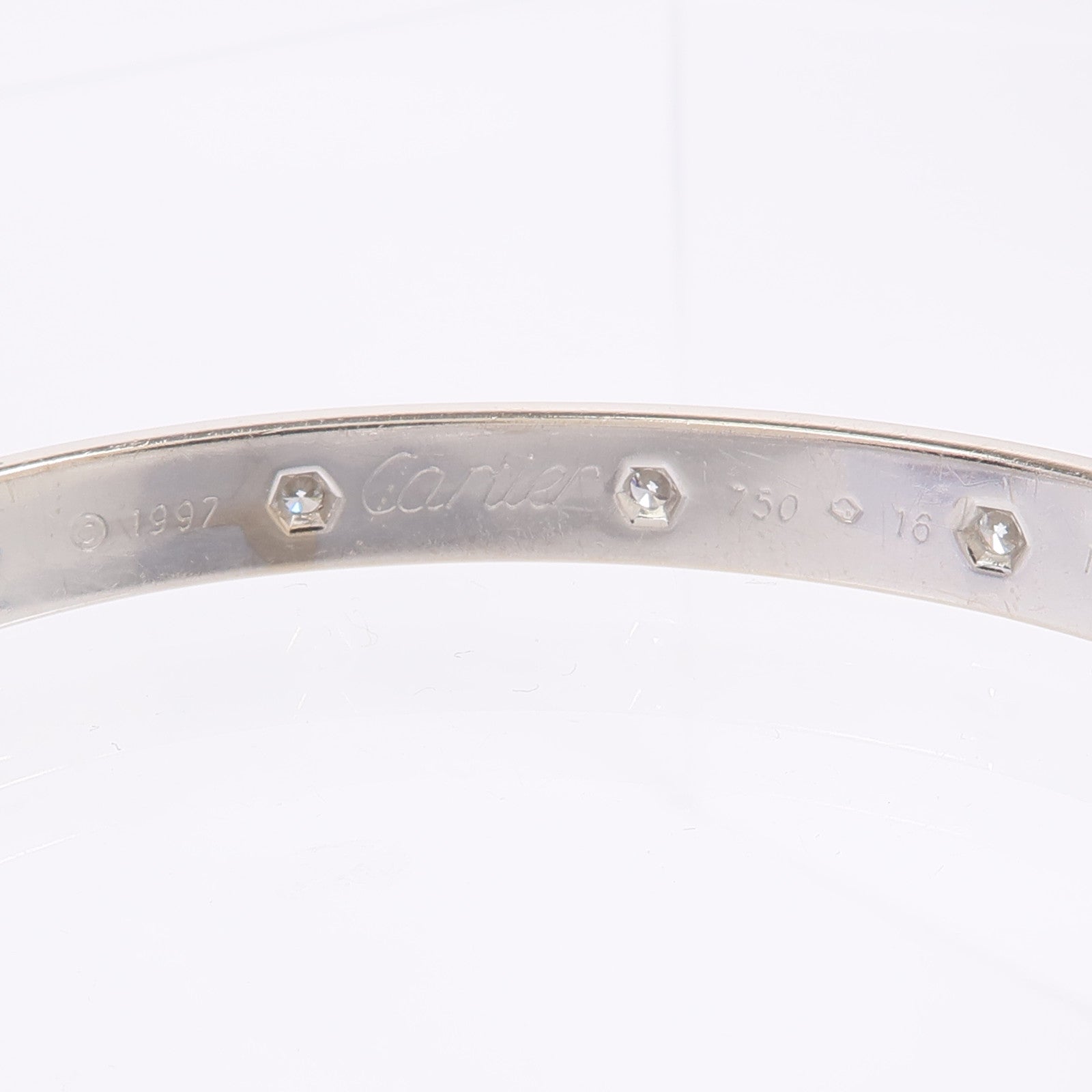 CARTIER 18K白金Love Bracelet 10 Diamonds鑽石手鐲