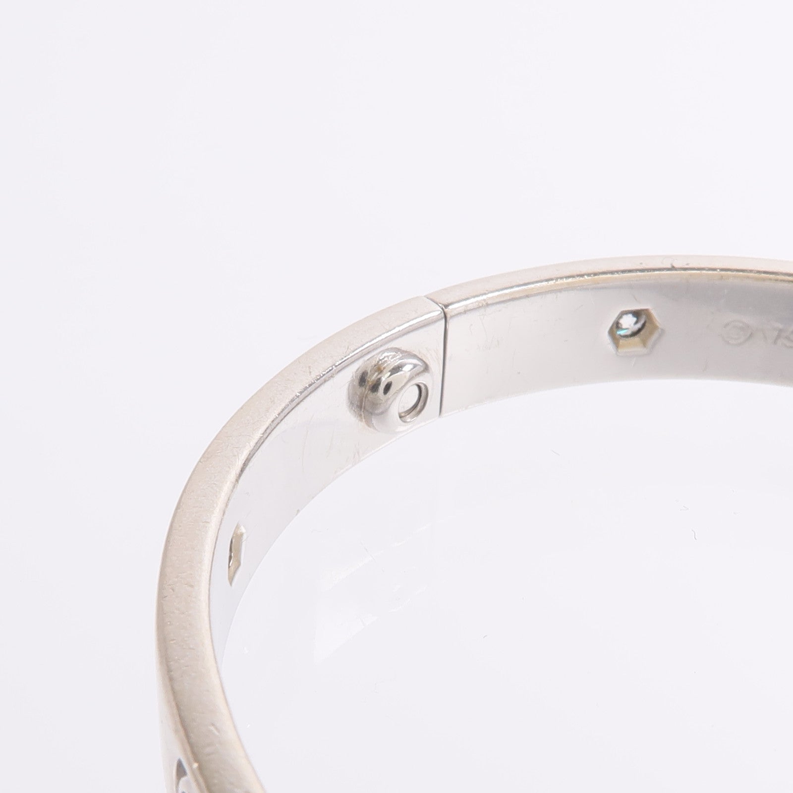 CARTIER 18K白金Love Bracelet 10 Diamonds鑽石手鐲