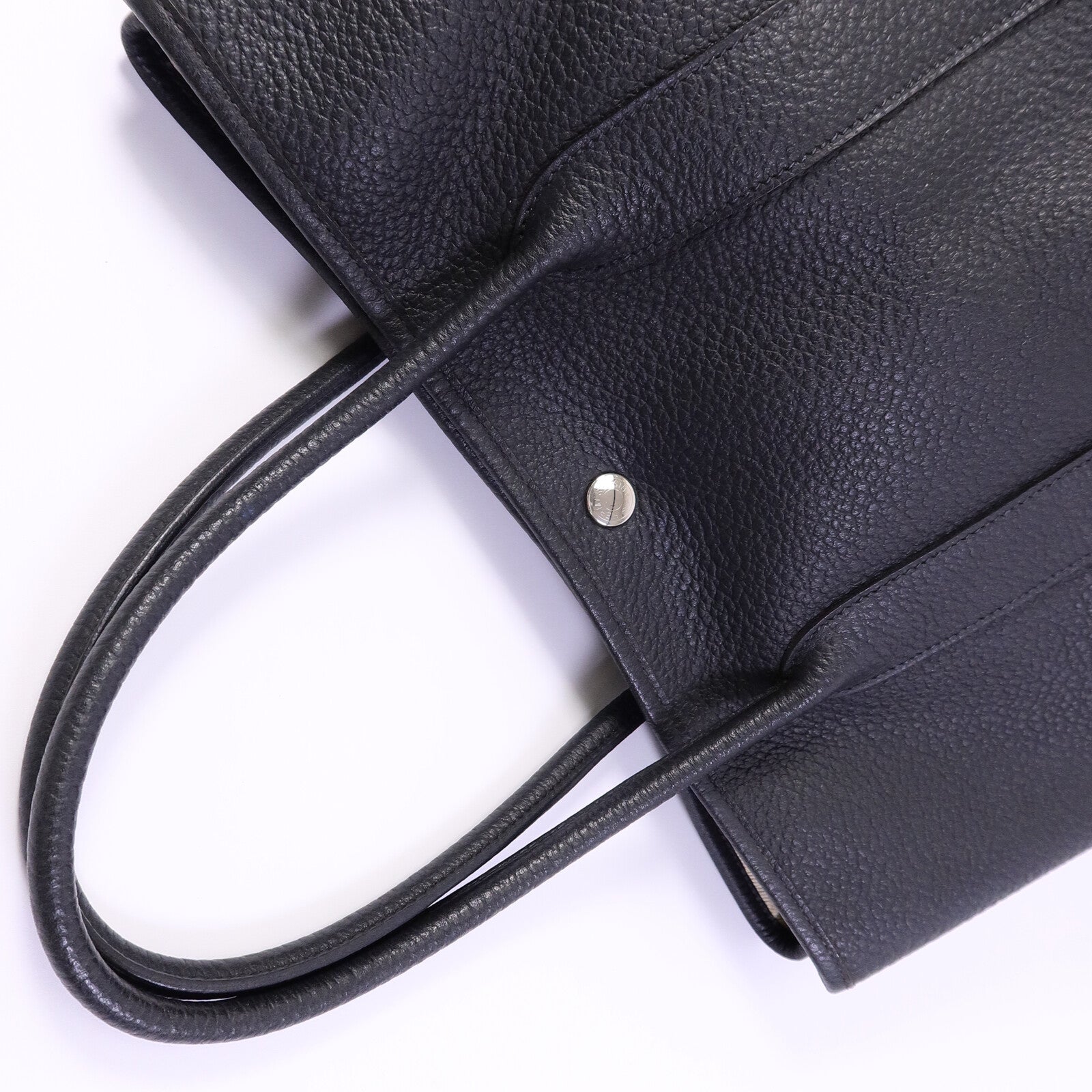 HERMES Negonda皮革GardenParty PM手挽袋Noir