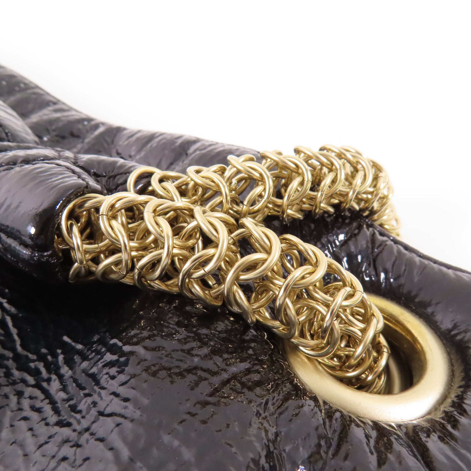 CHANEL 皮革Chain Shoulder金扣鏈帶肩背袋