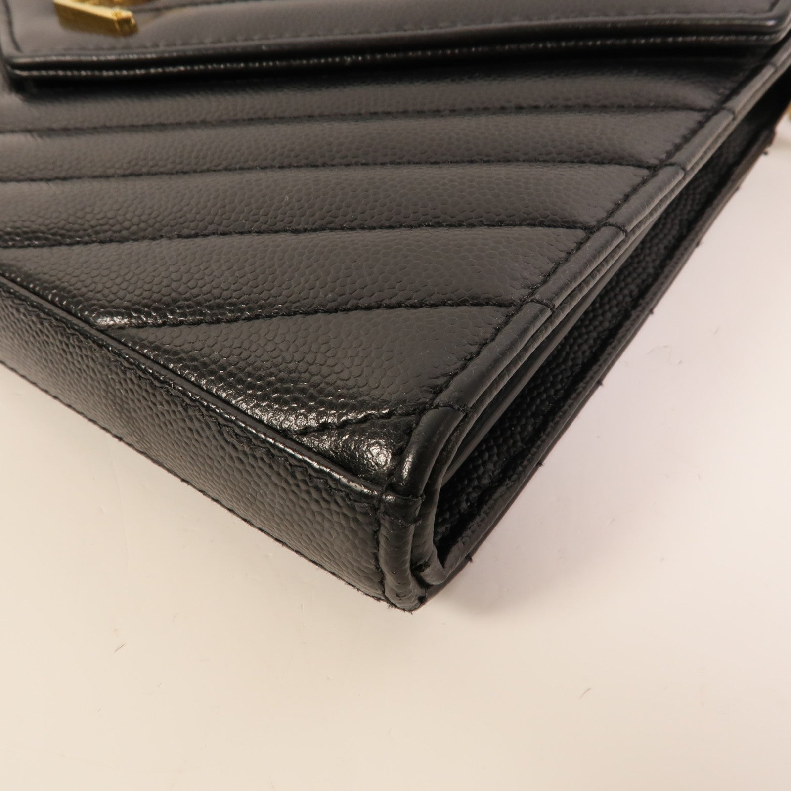 SAINT LAURENT 牛皮皮革Cassandre Envelope鏈帶肩背袋