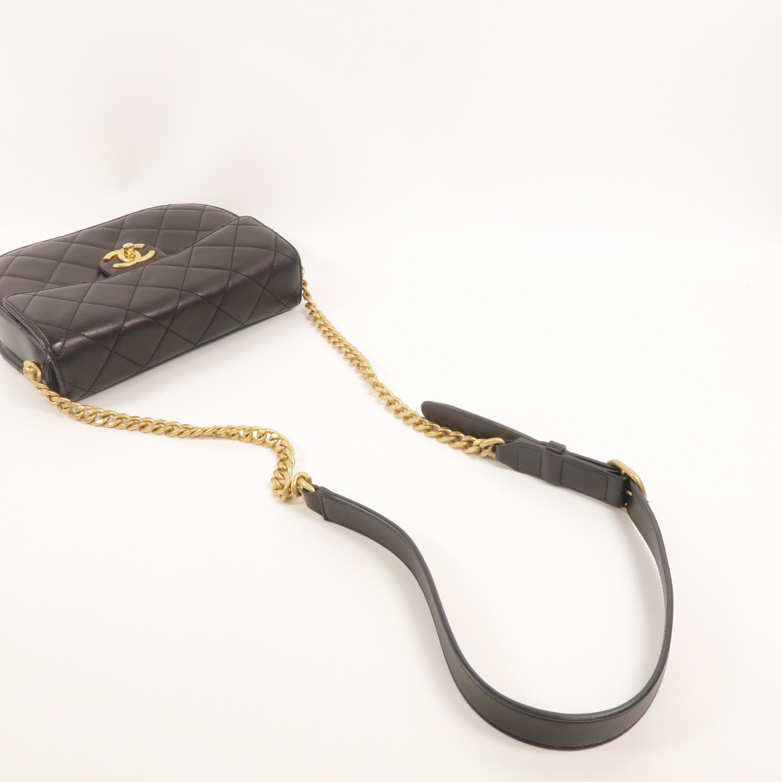 CHANEL 牛皮皮革Chain Shoulder鏈帶肩背袋