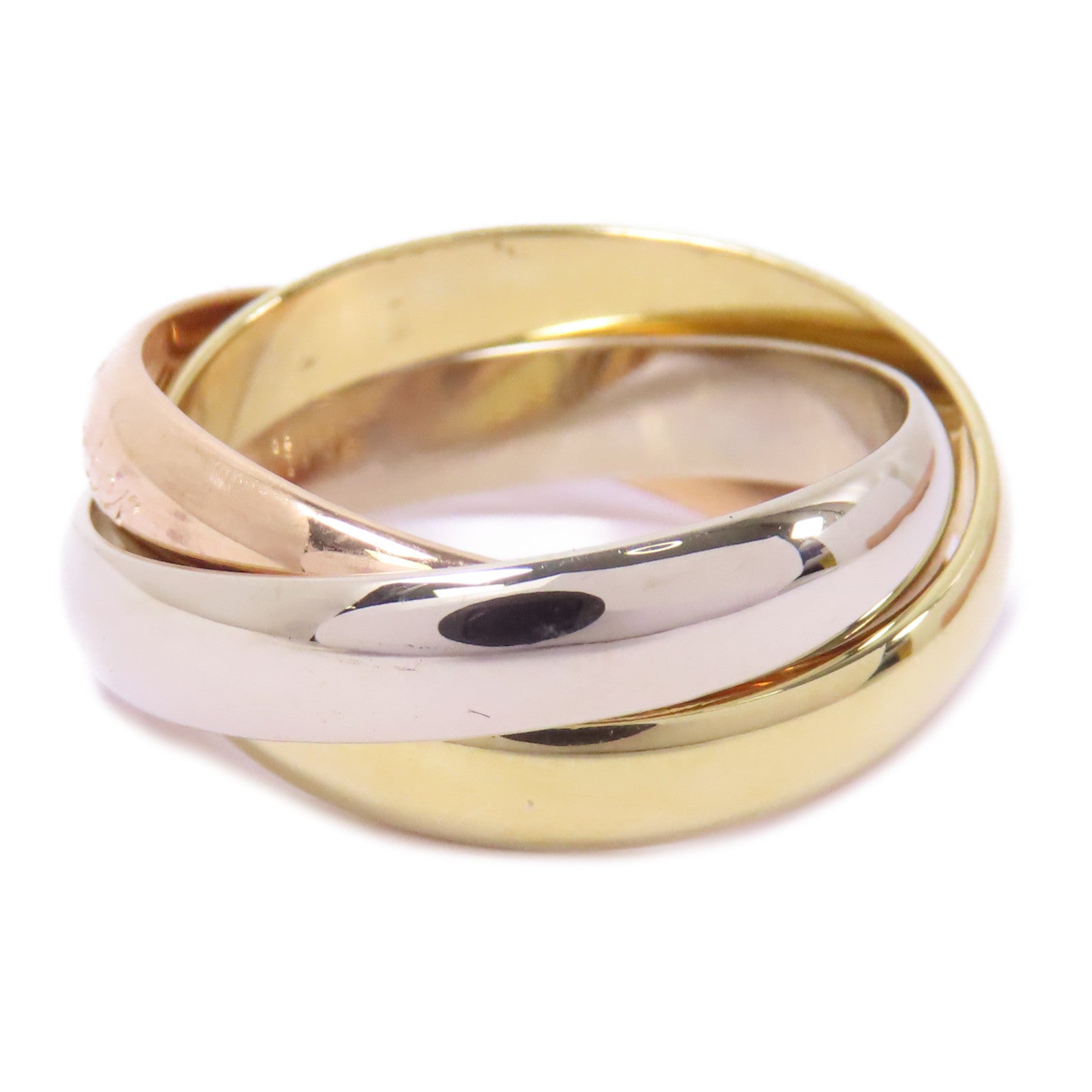 CARTIER 18K黃金/白金/玫瑰金Trinity Ring戒指Cartier#50/US#5.25