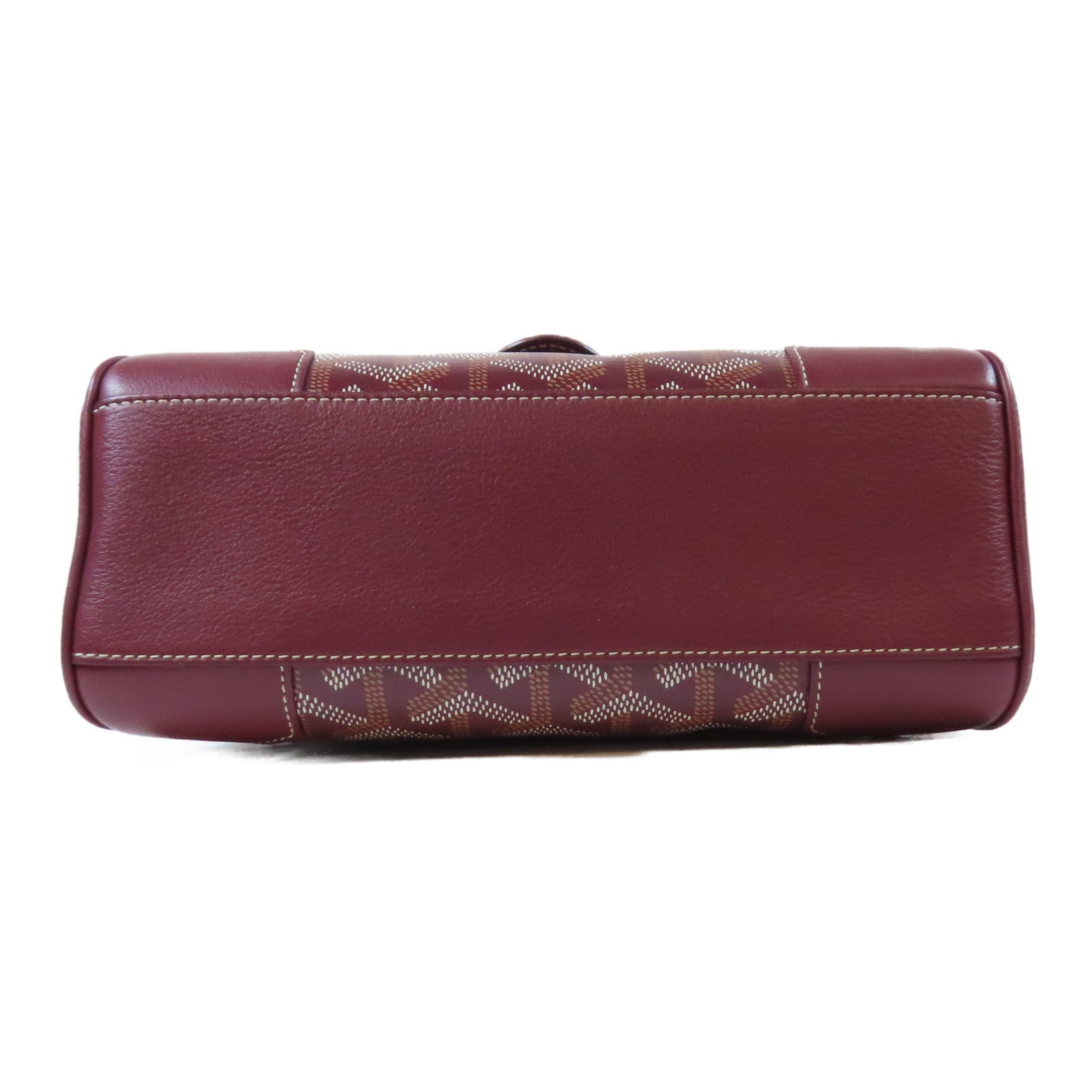 GOYARD 塗層帆布/牛皮皮革Saigon銀扣手挽肩背兩用袋紫紅色