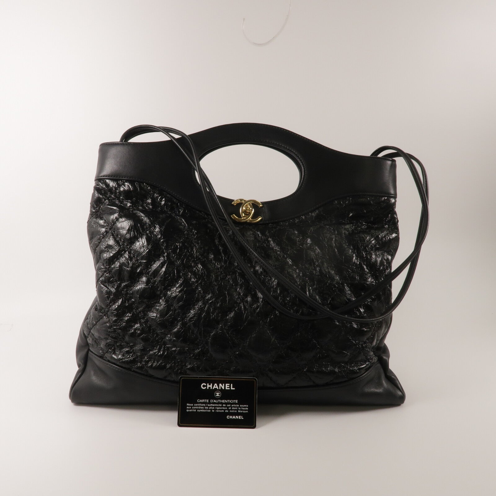 CHANEL 牛皮皮革Chain Shoulder鏈帶手挽肩背兩用袋