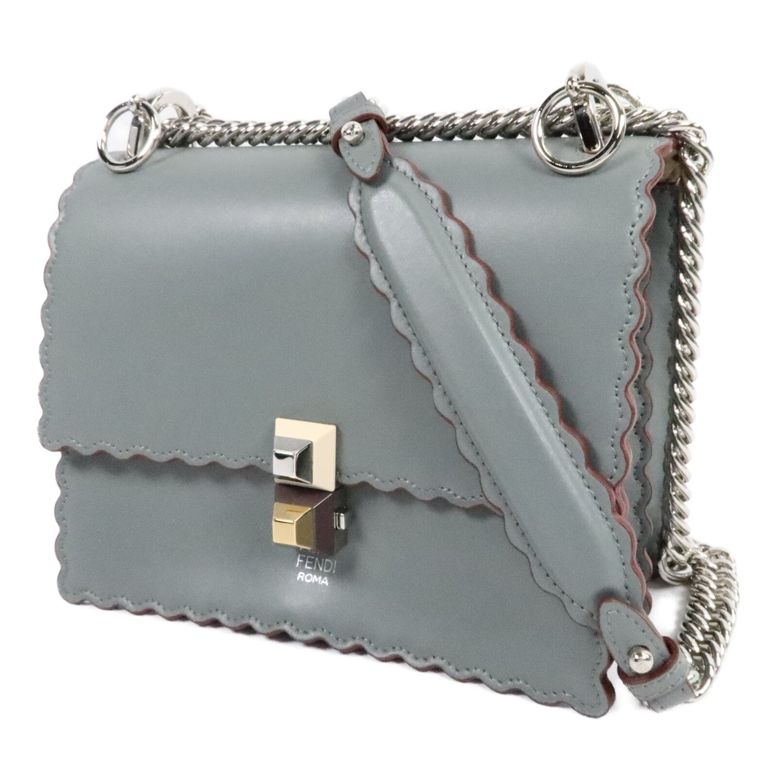 FENDI 牛皮皮革Kan I Small鏈帶肩背袋