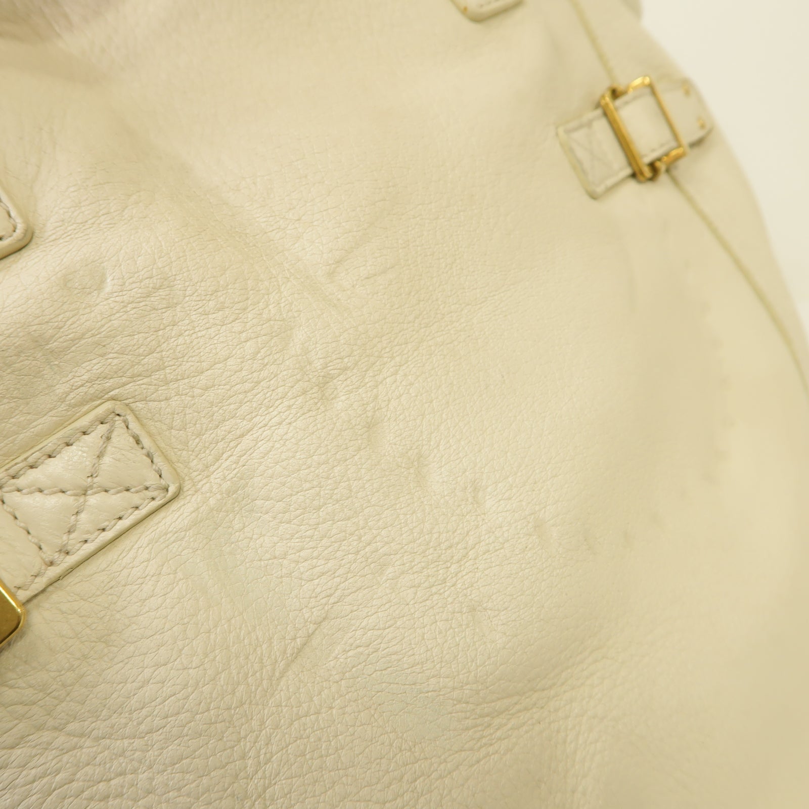 SAINT LAURENT 【激減優惠】牛皮皮革Shoulder Bag金扣肩背袋白色