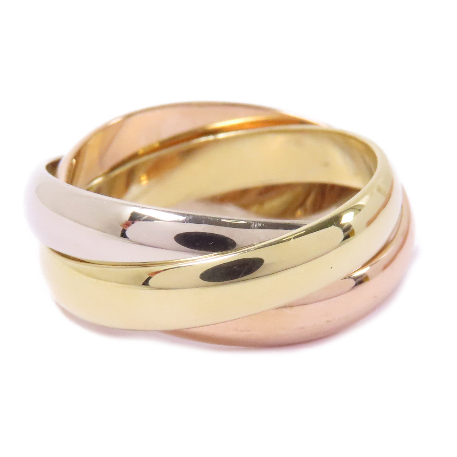 CARTIER 18K黃金/白金/玫瑰金Trinity Ring戒指Cartier#50/US#5.25