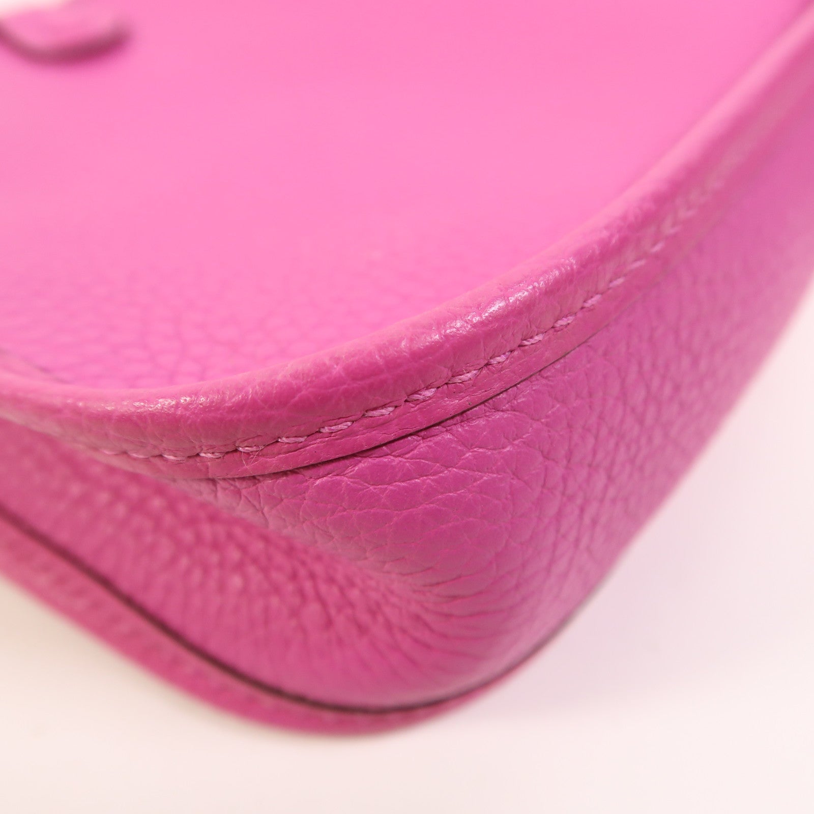 HERMES Clemence皮革Evelyne TPM銀扣肩背袋Magnolia