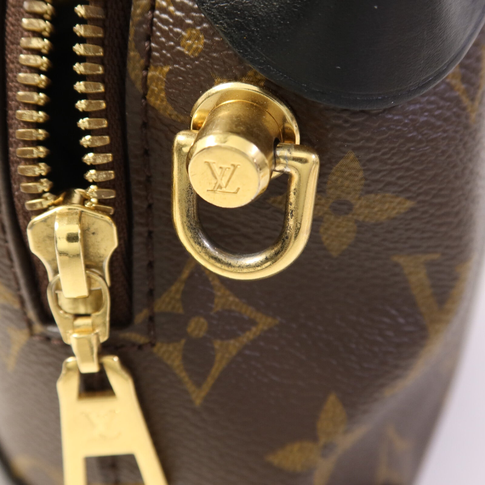 LOUIS VUITTON Monogram Petite Malle Souple金扣手挽肩背兩用袋棕色