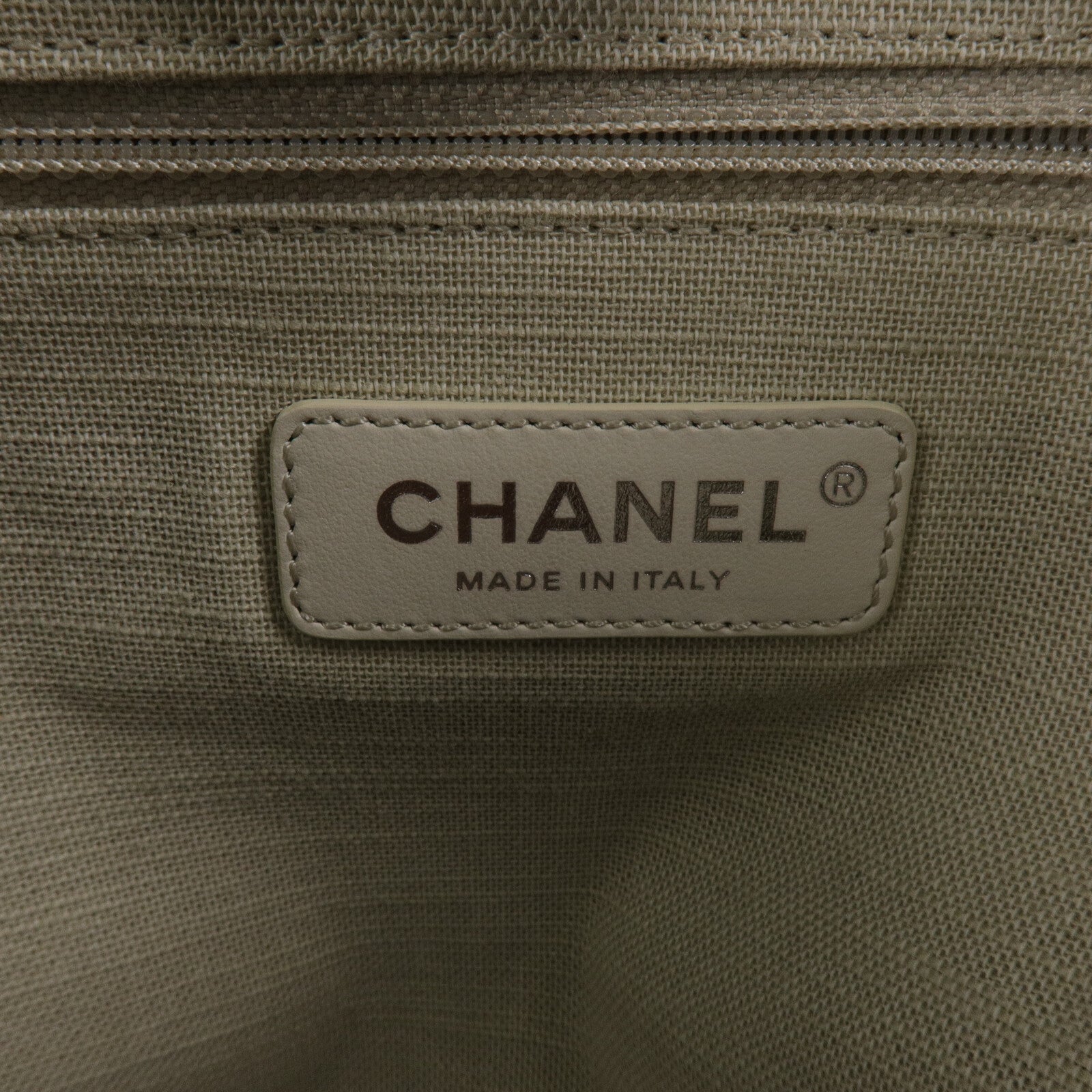 CHANEL 帆布Deauville Tote鏈帶手挽肩背兩用袋