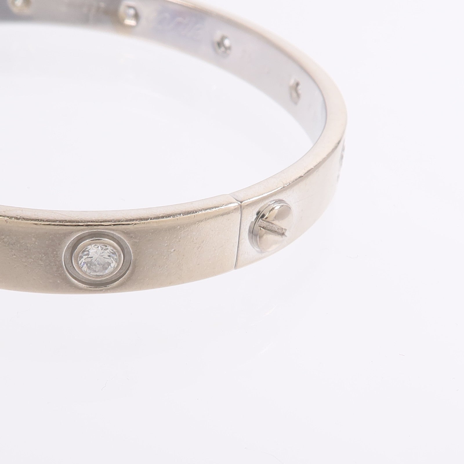CARTIER 18K白金Love Bracelet 10 Diamonds鑽石手鐲