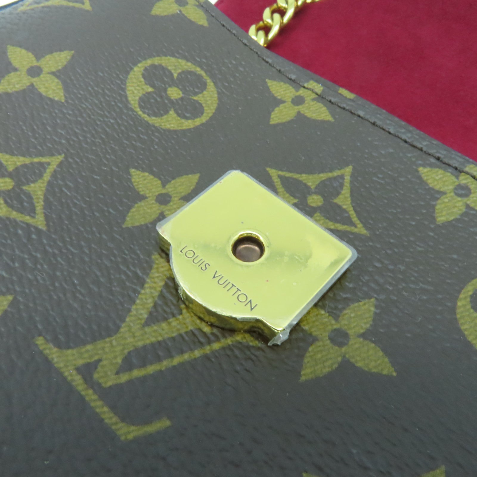 LOUIS VUITTON Monogram Passy金扣鏈帶肩背袋啡色