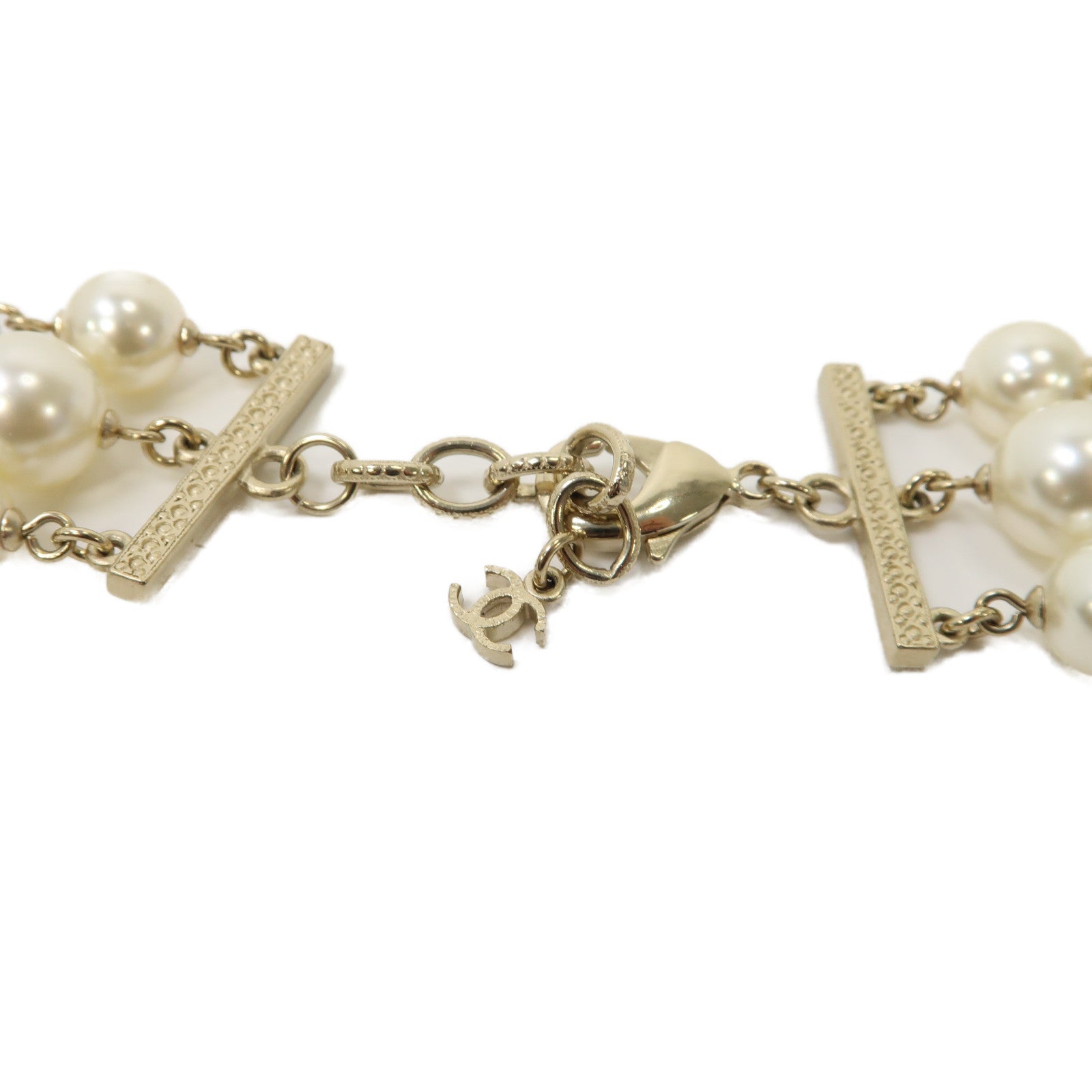 CHANEL PVC/金屬Necklace項鍊白色/紅色/金色