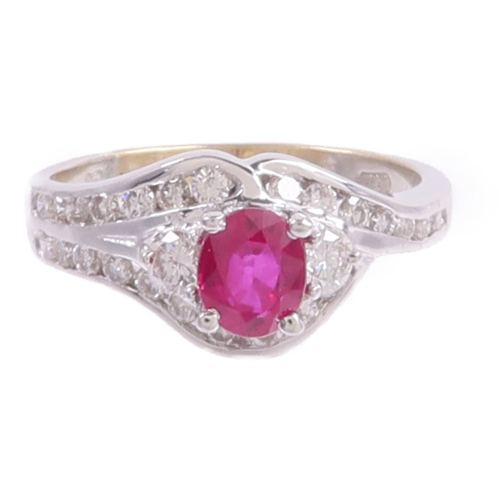 JEWELRY 18K白金Ruby Diamond Ring紅寶石/鑽石戒指