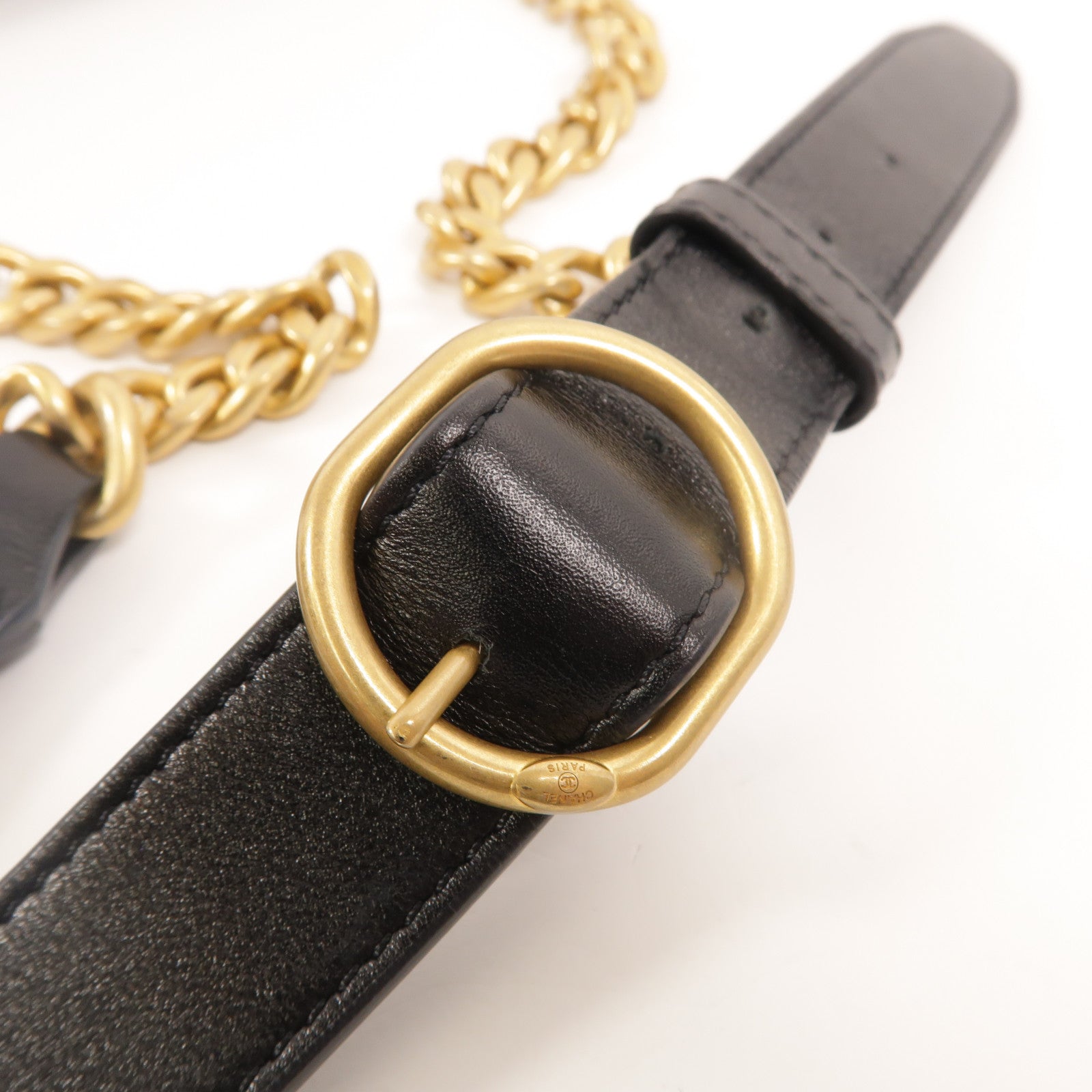 CHANEL 牛皮皮革Chain Shoulder鏈帶肩背袋