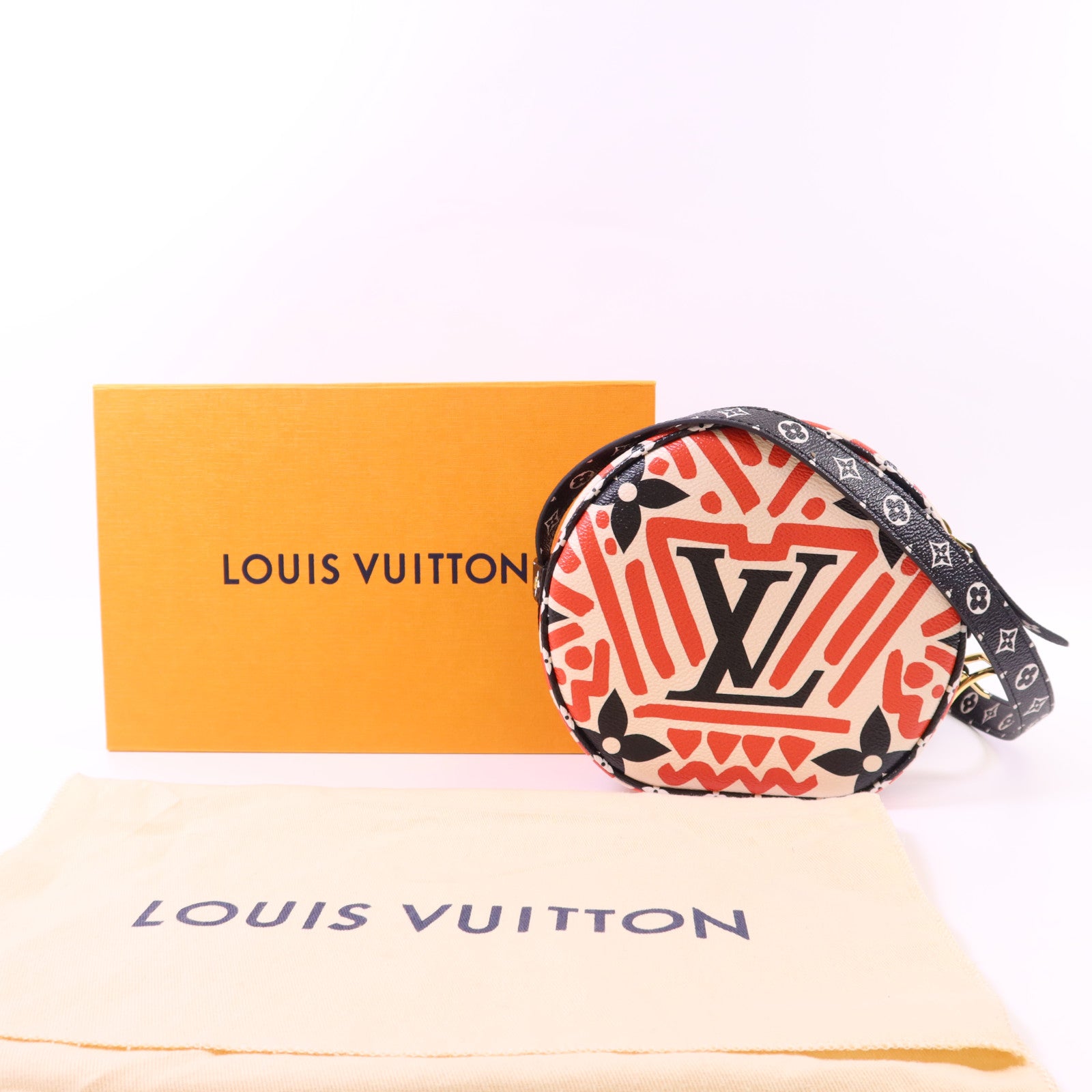 LOUIS VUITTON Monogram Giant Crafty Boite Chapoe Soupe金扣肩背袋