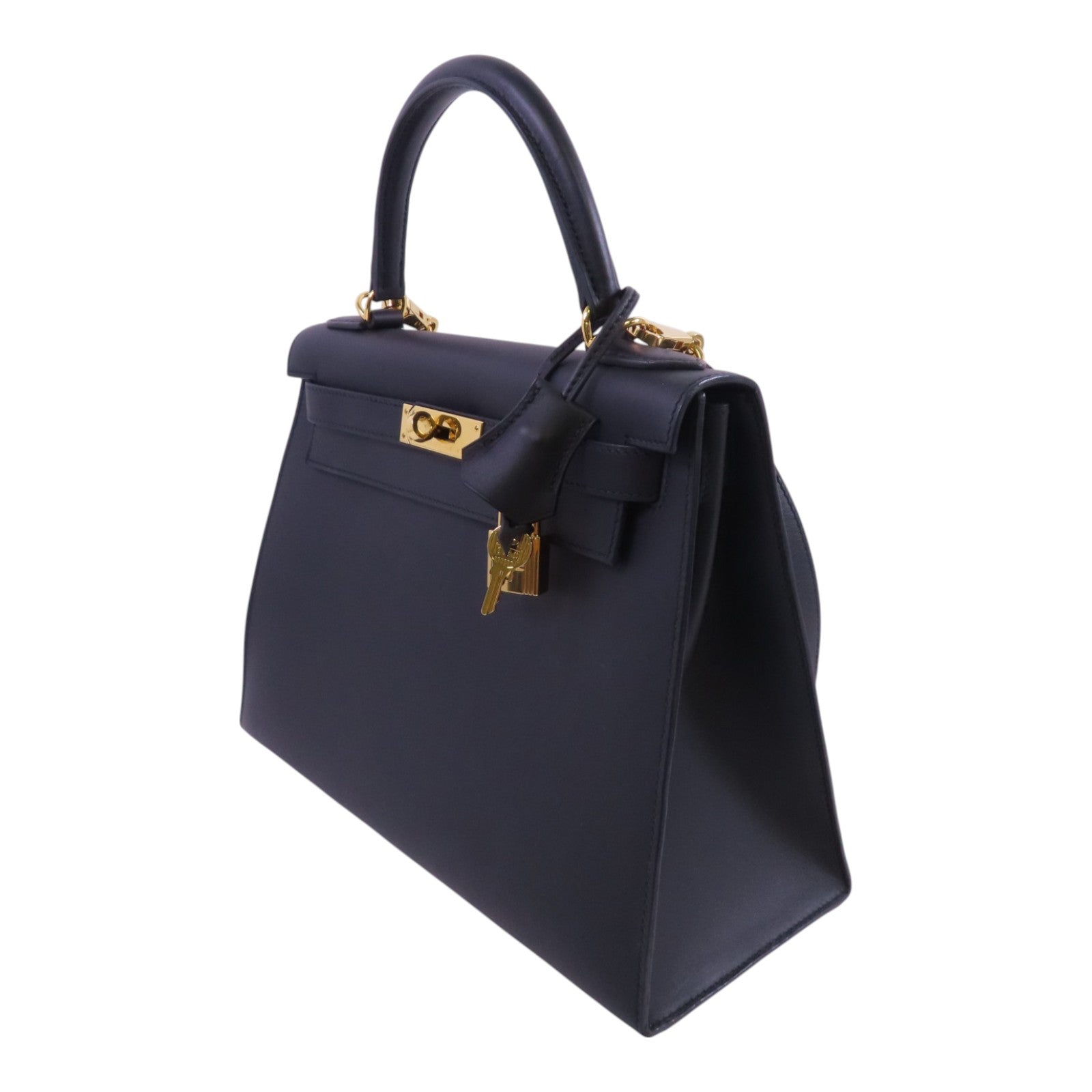 HERMES Sombrero皮革Kelly 28 2Way Hand Bag金扣手挽肩背兩用袋