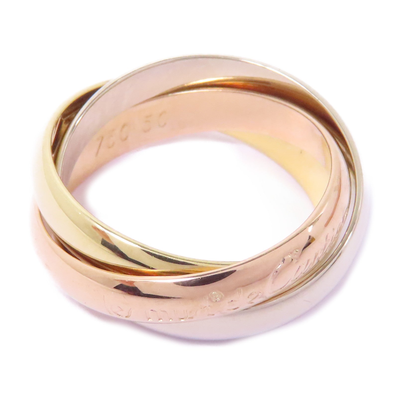 CARTIER 18K黃金/白金/玫瑰金Trinity Ring戒指Cartier#50/US#5.25