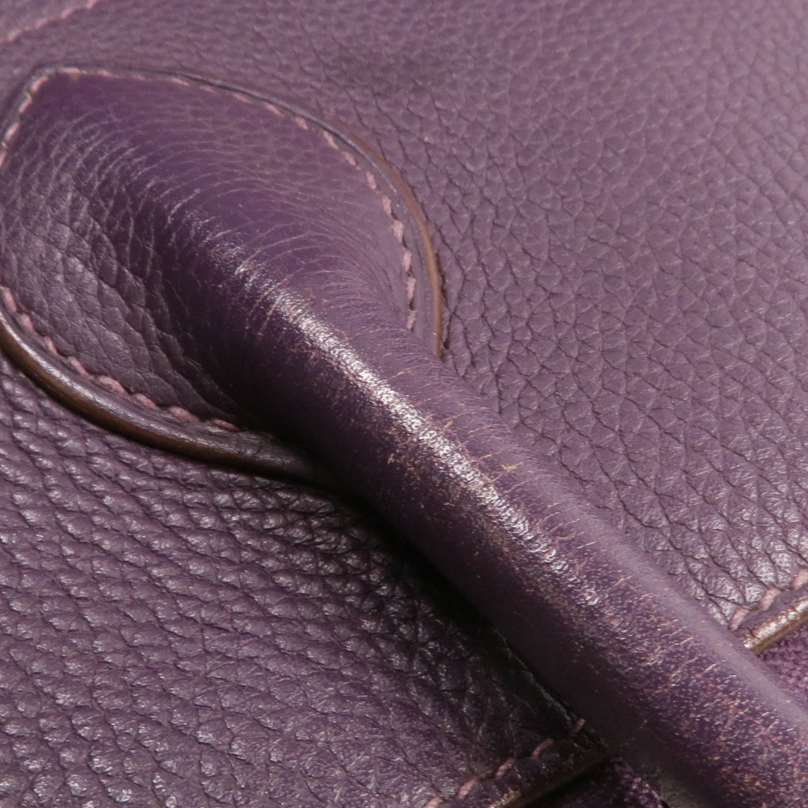 HERMES Clemence皮革Bolide 37手挽袋Raisin