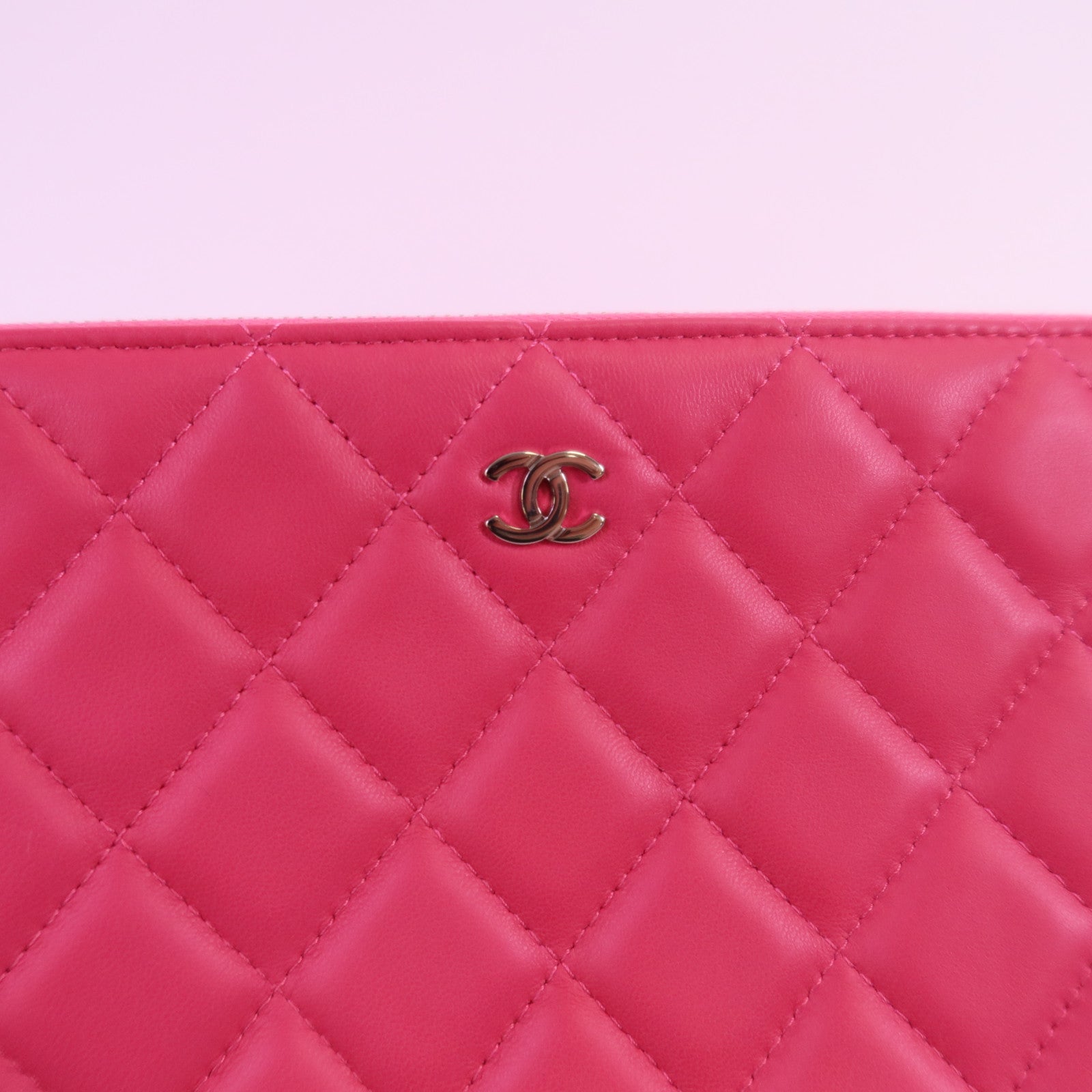 CHANEL 羊皮皮革Clutch Bag銀扣手拿包