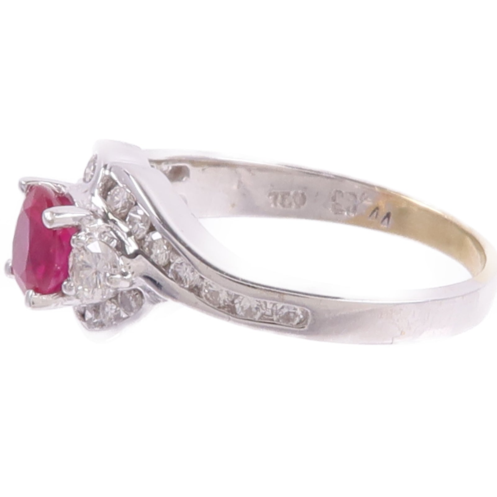 JEWELRY 18K白金Ruby Diamond Ring紅寶石/鑽石戒指