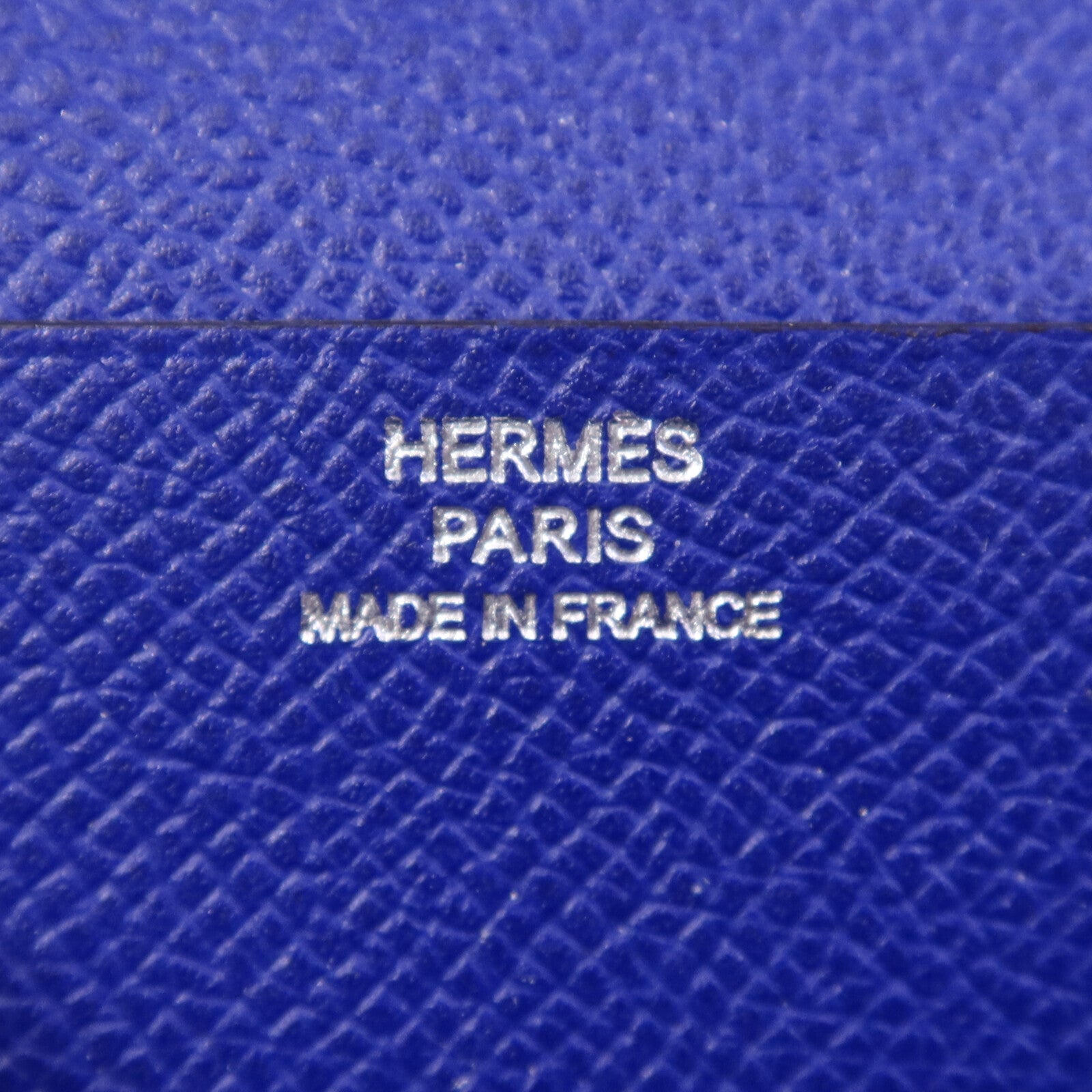 HERMES Epsom皮革Bearn Long Wallet銀扣錢包Bleu Electrique